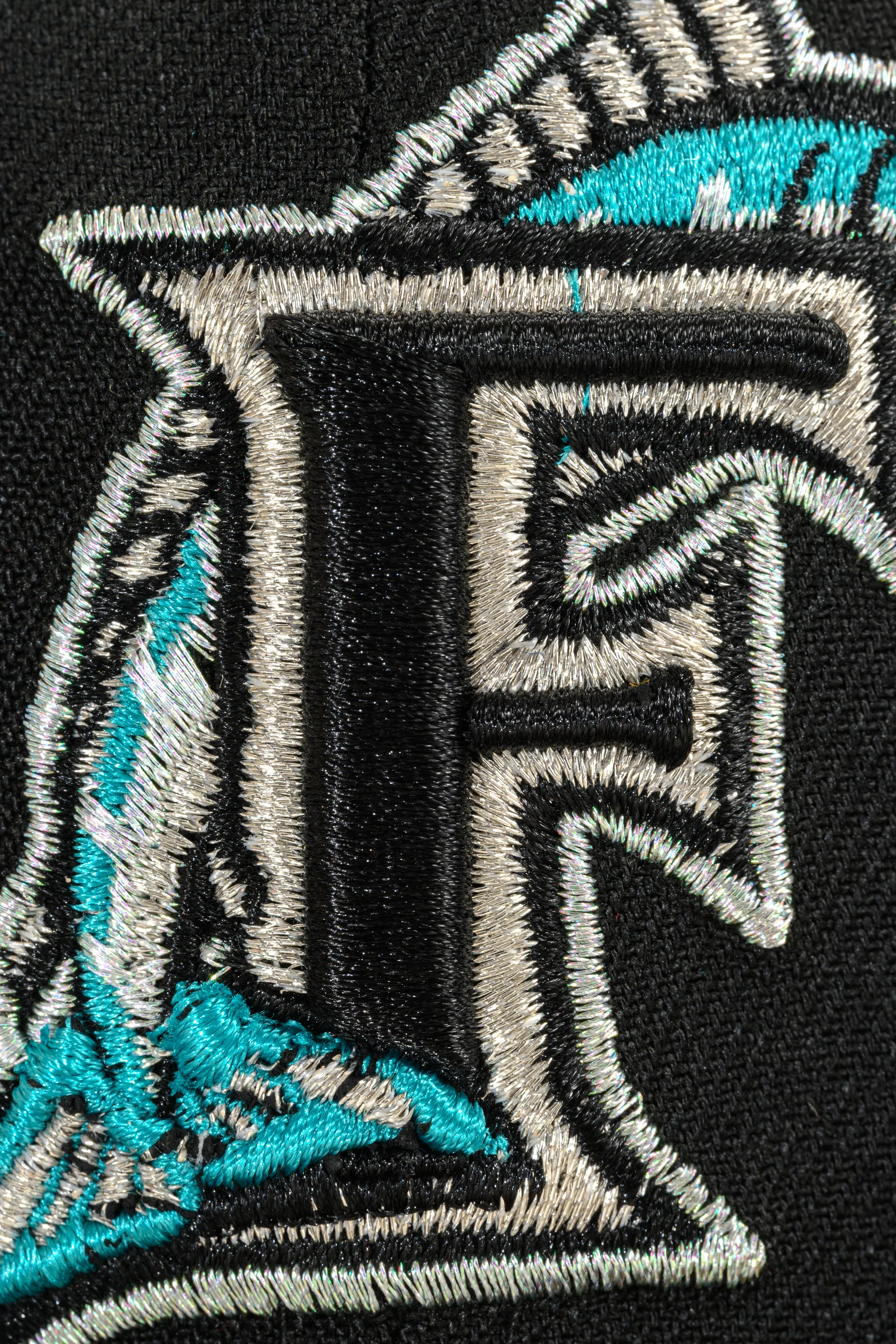 NEW ERA "DELUXE" FLORIDA MARLINS FITTED HAT (BLACK/TEAL) - Image 8