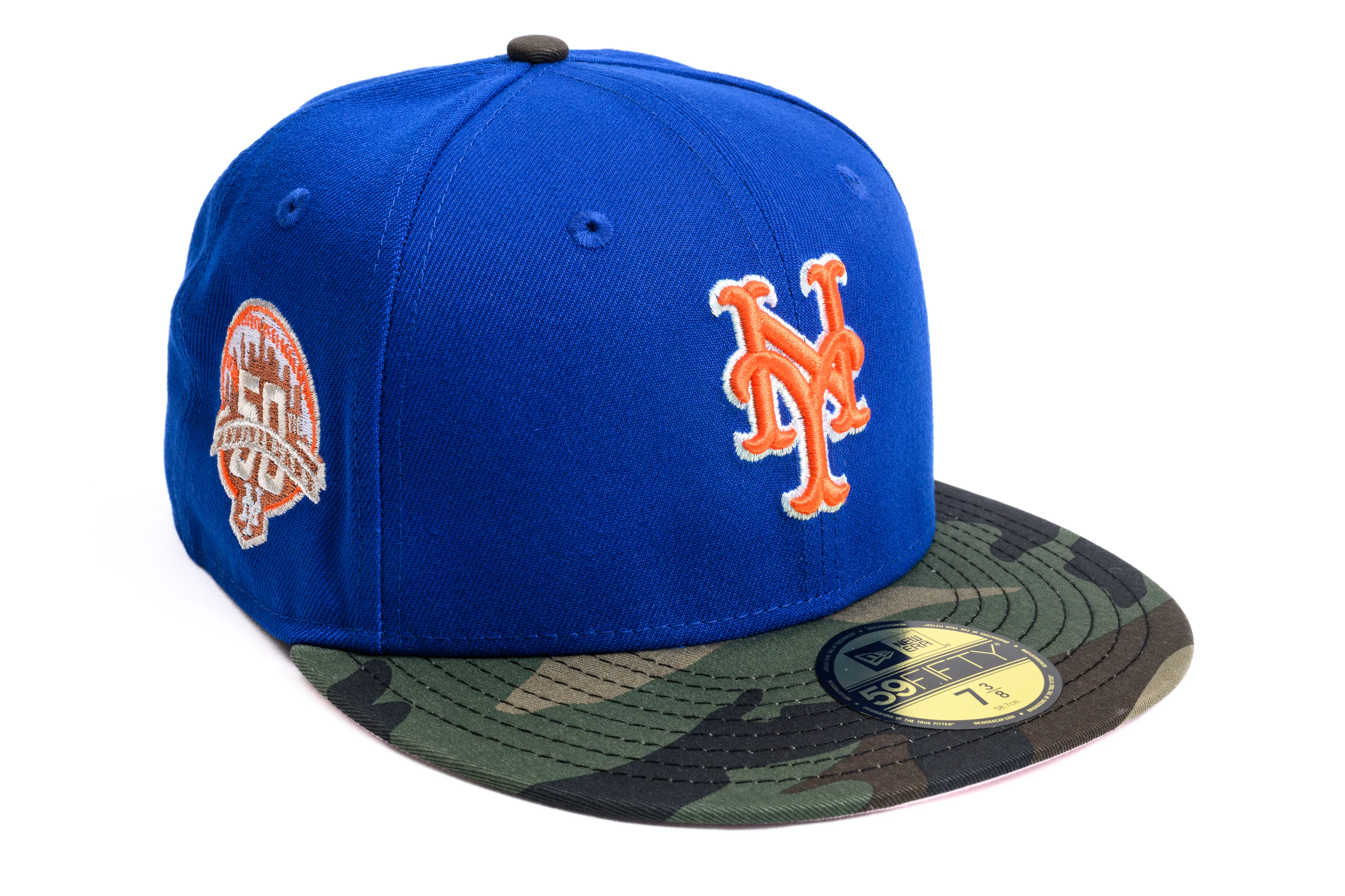 NEW ERA "ETHER" NEW YORK METS FITTED HAT (LIGHT ROYAL / WOODLAND CAMO)