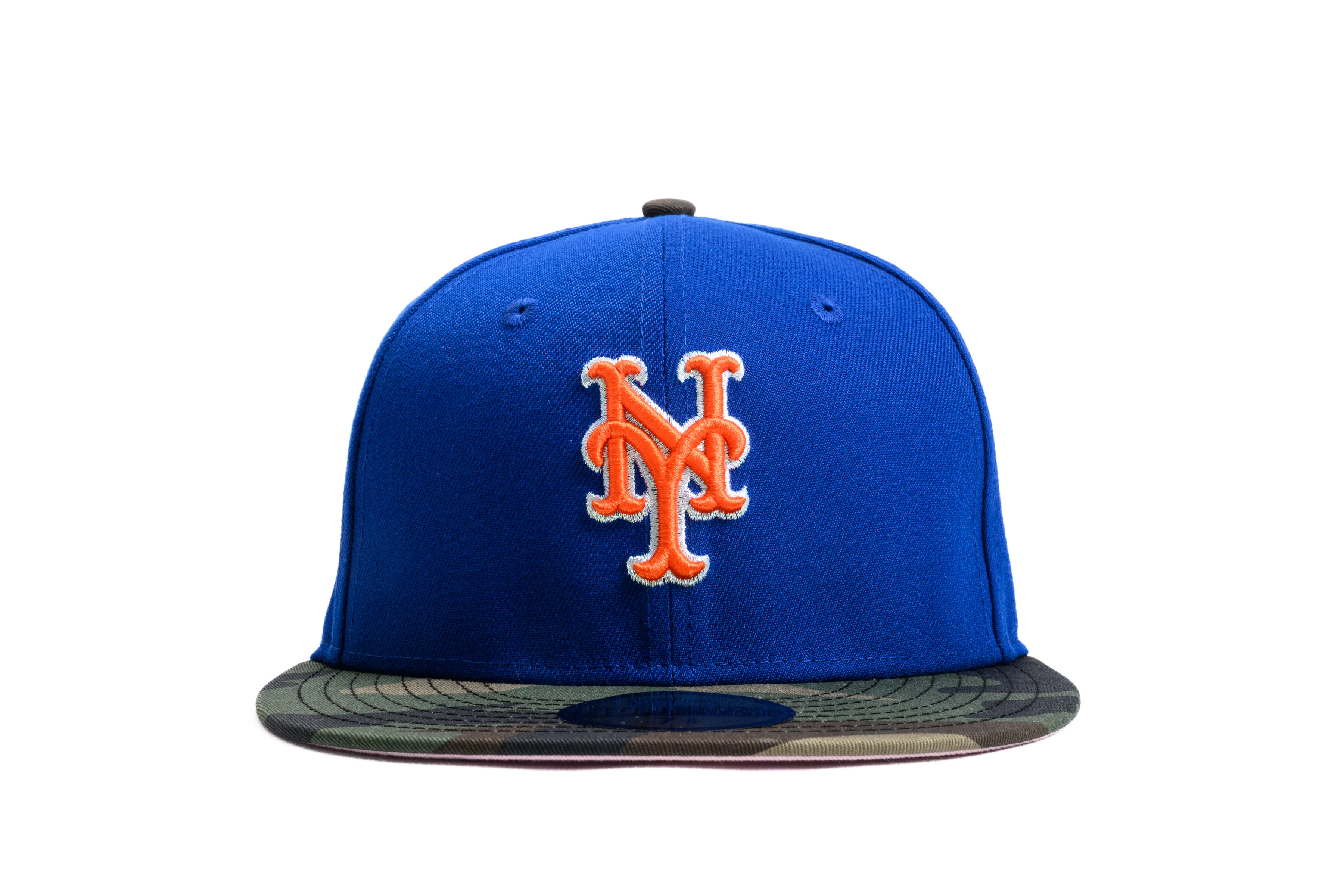 NEW ERA "ETHER" NEW YORK METS FITTED HAT (LIGHT ROYAL / WOODLAND CAMO) - Image 7