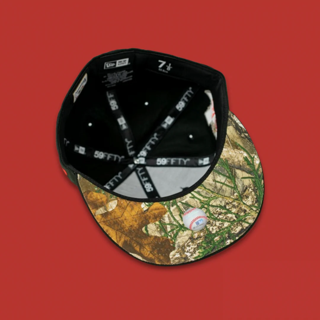 NEW ERA "EVIL BROTHER" TEXAS RANGERS FITTED HAT (BLACK//REAL TREE UV) - Image 2