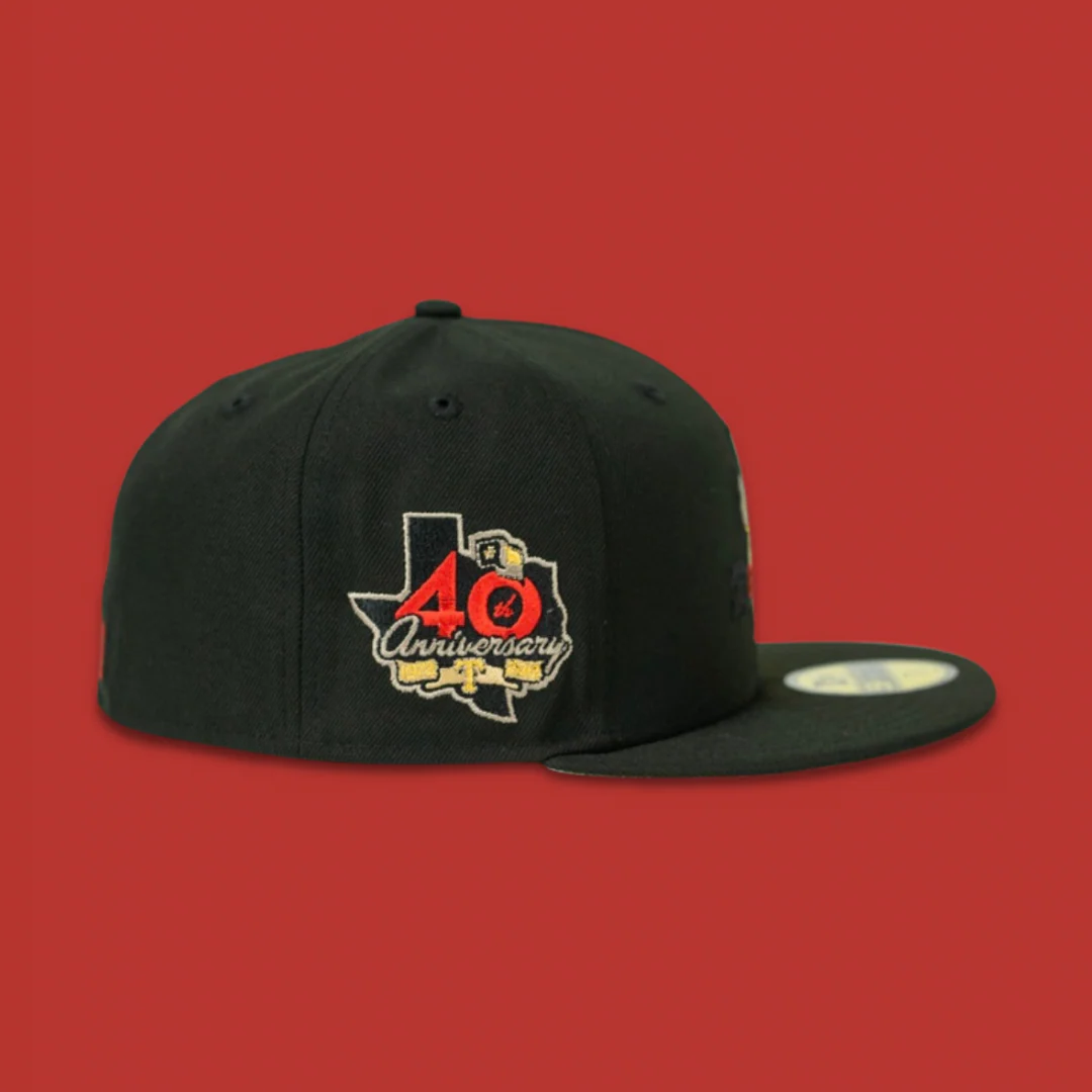 NEW ERA "EVIL BROTHER" TEXAS RANGERS FITTED HAT (BLACK//REAL TREE UV) - Image 3
