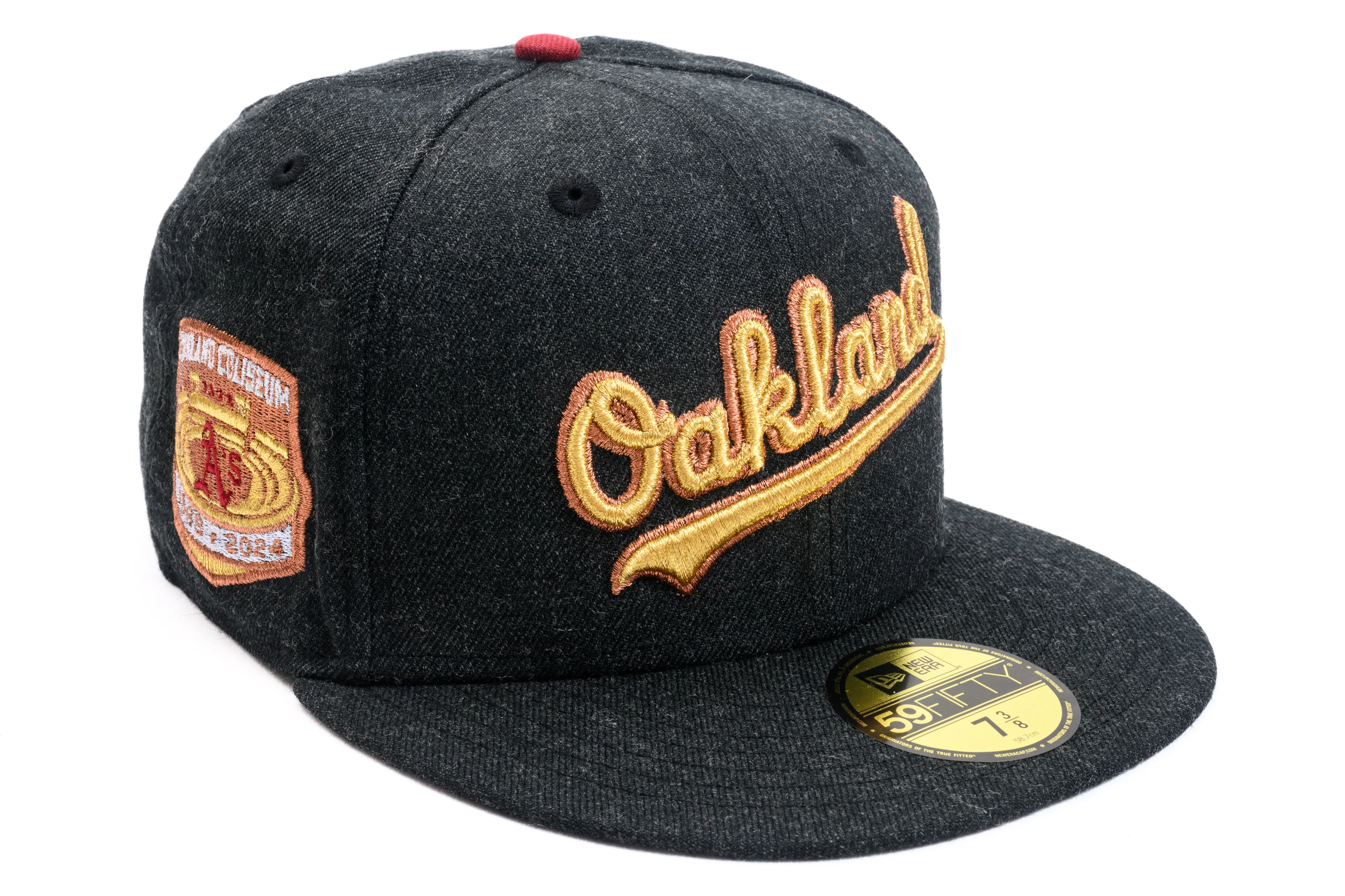 NEW ERA "FELIX" OAKLAND ATHLETICS FITTED HAT (BLACK HEATHER/H RED)