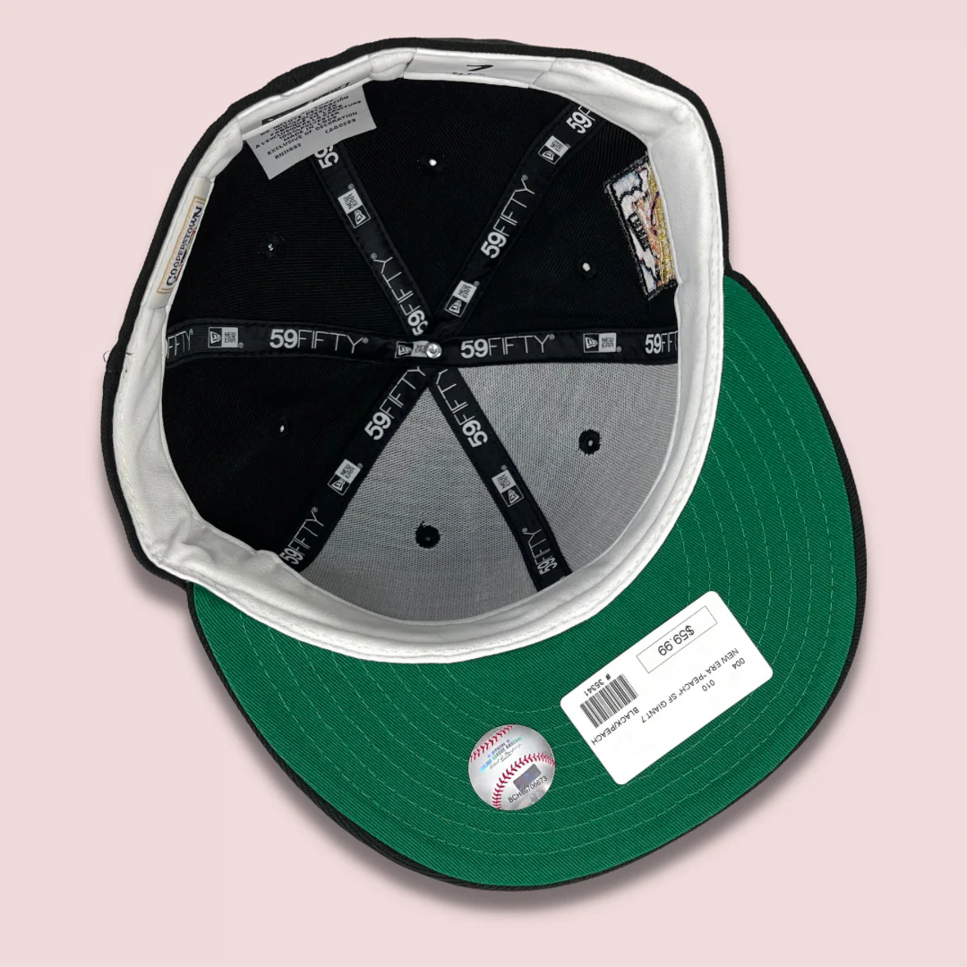 NEW ERA "GIANTS PEACH" SAN FRANCISCO GIANTS FITTED HAT (BLACK/PEACH) SIZE 7 - Image 4