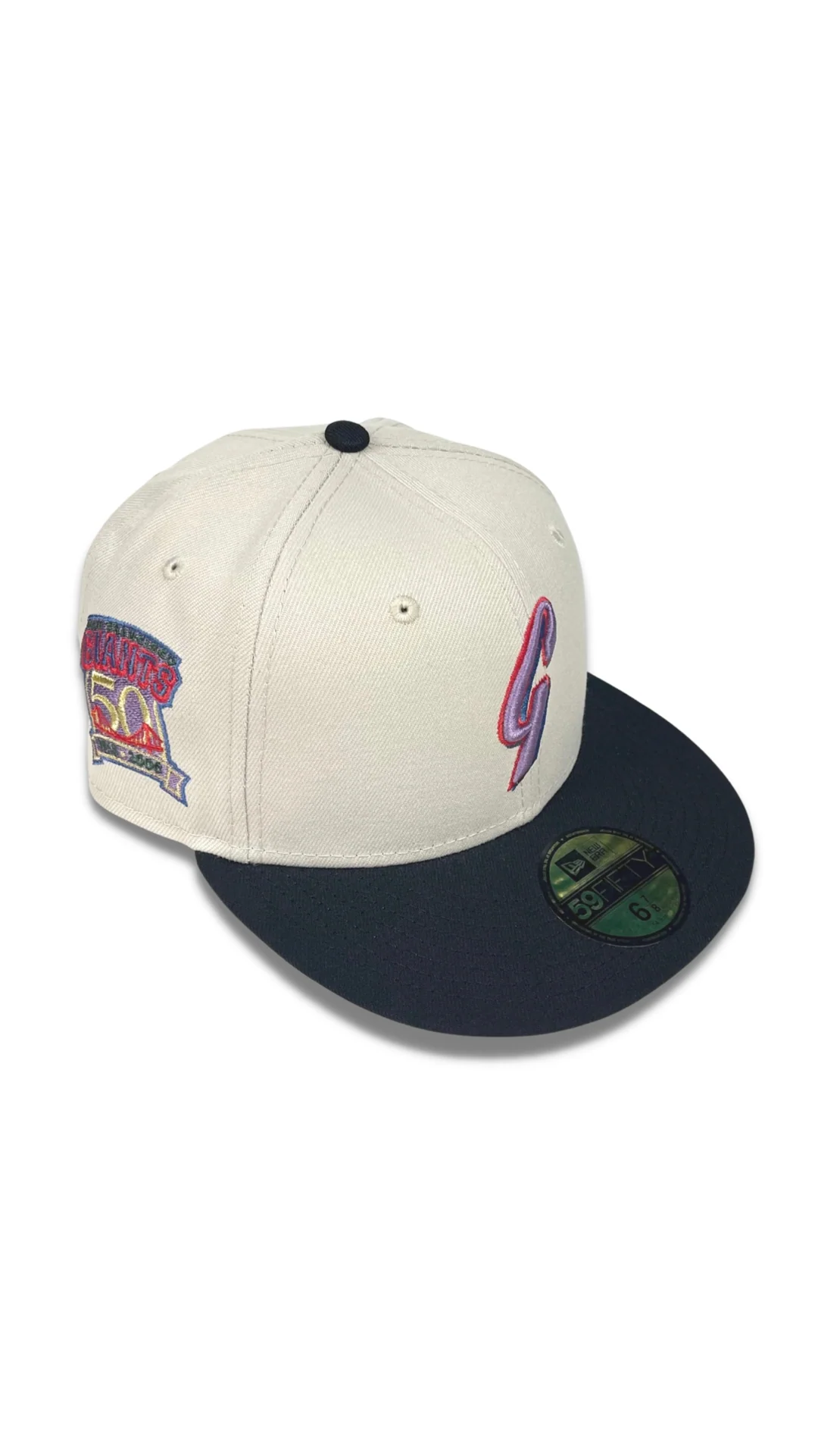 NEW ERA "GRANT" SF GIANTS FITTED HAT (STONE GREY/BLACK) (SIZE 7 1/2, 7 5/8 & 8 1/8)