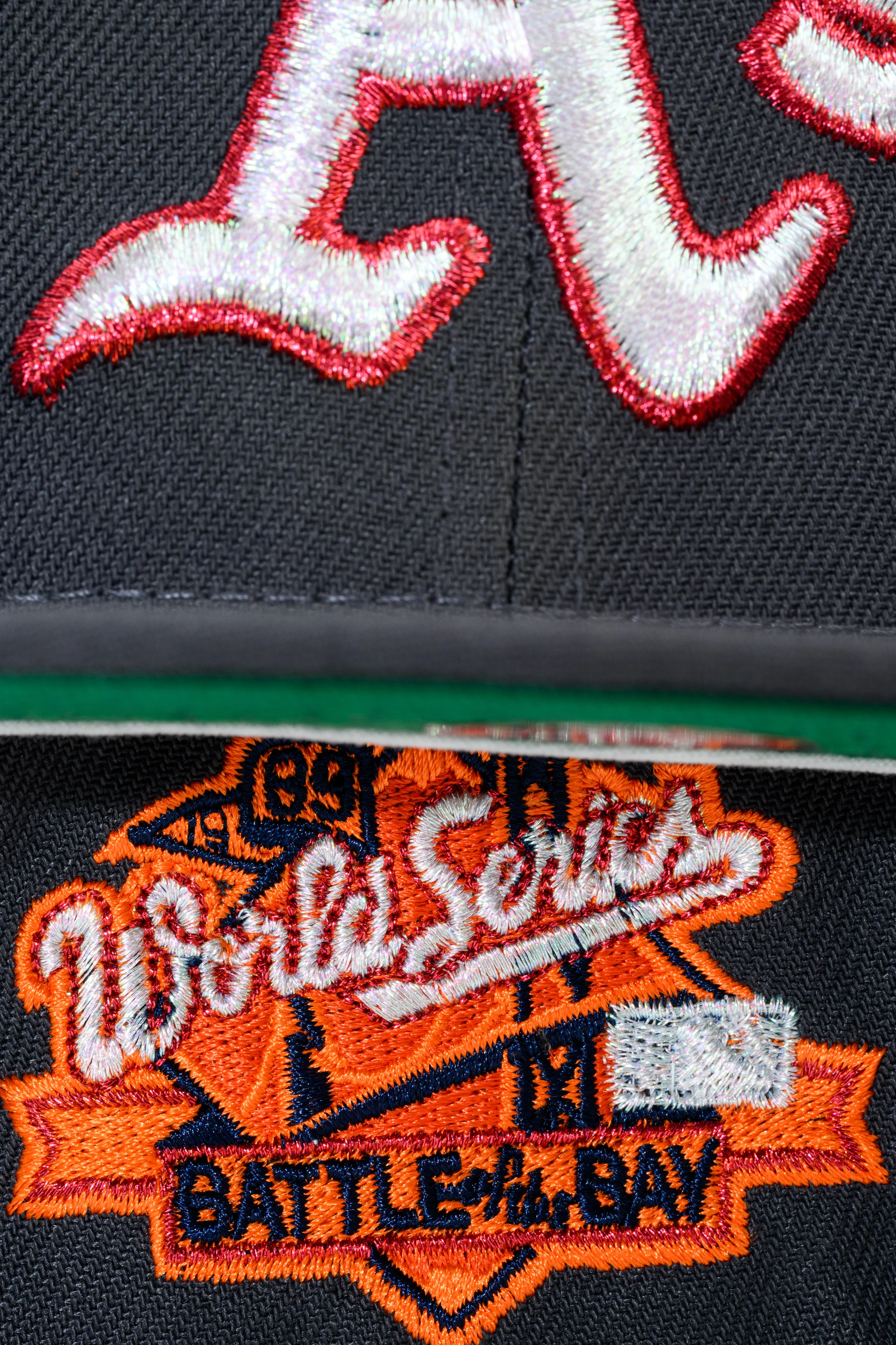 NEW ERA "GUMBO POT” OAKLAND ATHLETICS FITTED HAT (GRAPHITE/ORANGE)) - Image 7