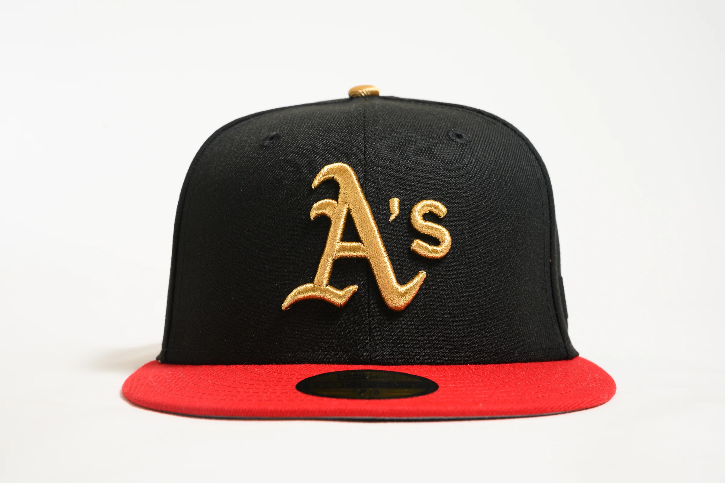 NEW ERA "HE HATE ME" OAKLAND A'S FITTED HAT (BLACK/RED/GOLD) - Image 7