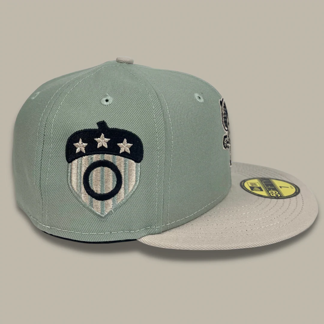 NEW ERA "HOMETOWN ROOTS" OAKLAND OAKS FITTED HAT (EVERGREEN/TAN) - Image 3