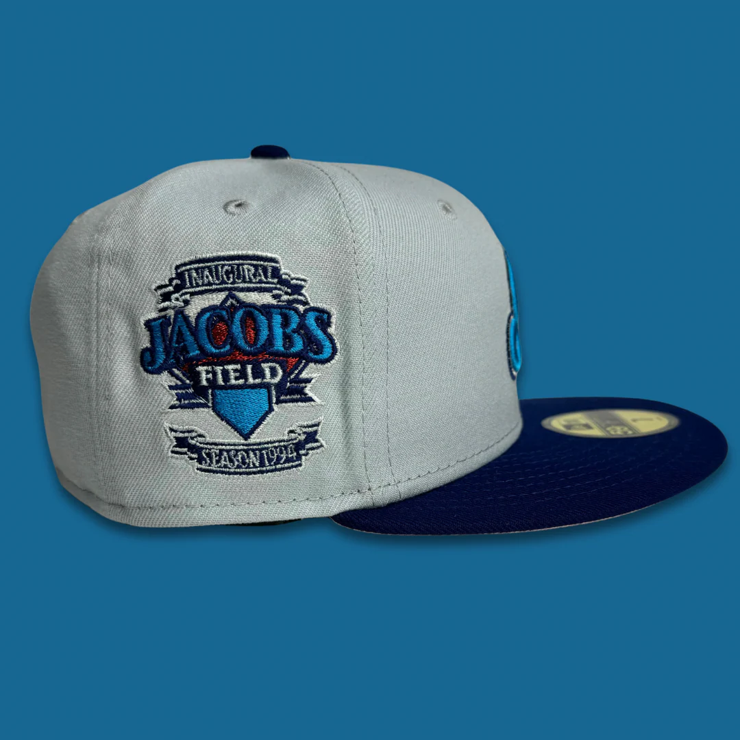 NEW ERA "ICE MAN" CLEVELAND INDIANS FITTED HAT (SNOW GRAY/DARK ROYAL) - Image 2