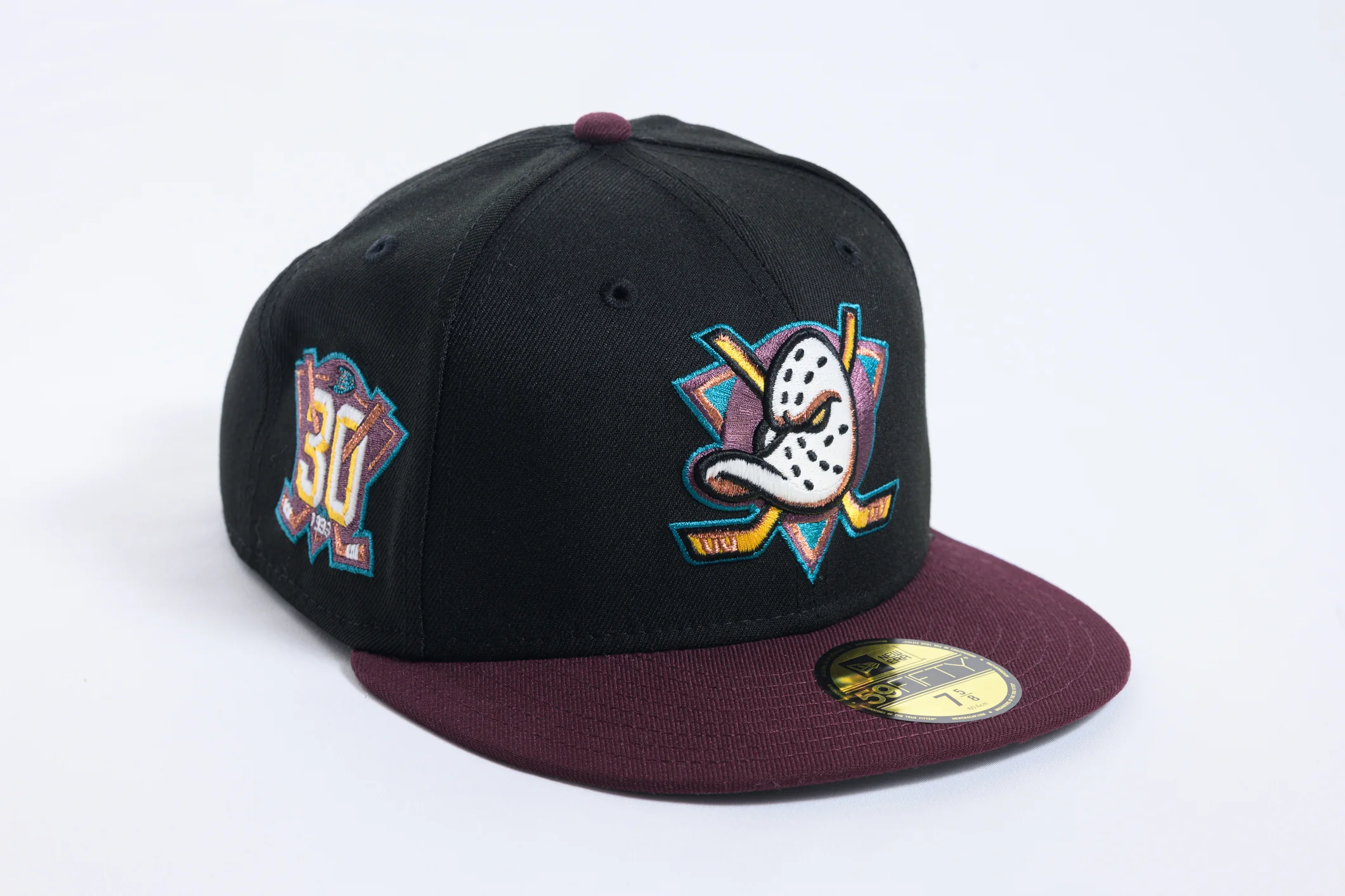 NEW ERA "INSTANT VINTAGE" ANAHEIM DUCKS FITTED HAT (MAROON/BLACK)