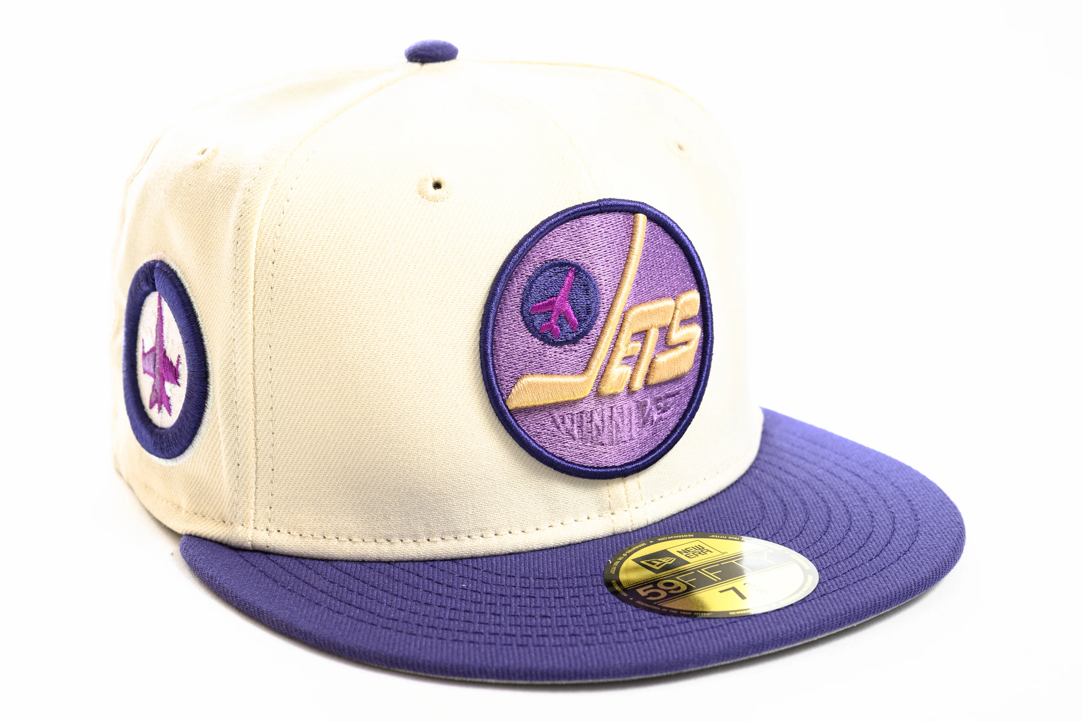 NEW ERA "JET LIFE 2.0" WINNEPEG JETS FITTED HAT (CHROME WHITE/NEW ORCHID)
