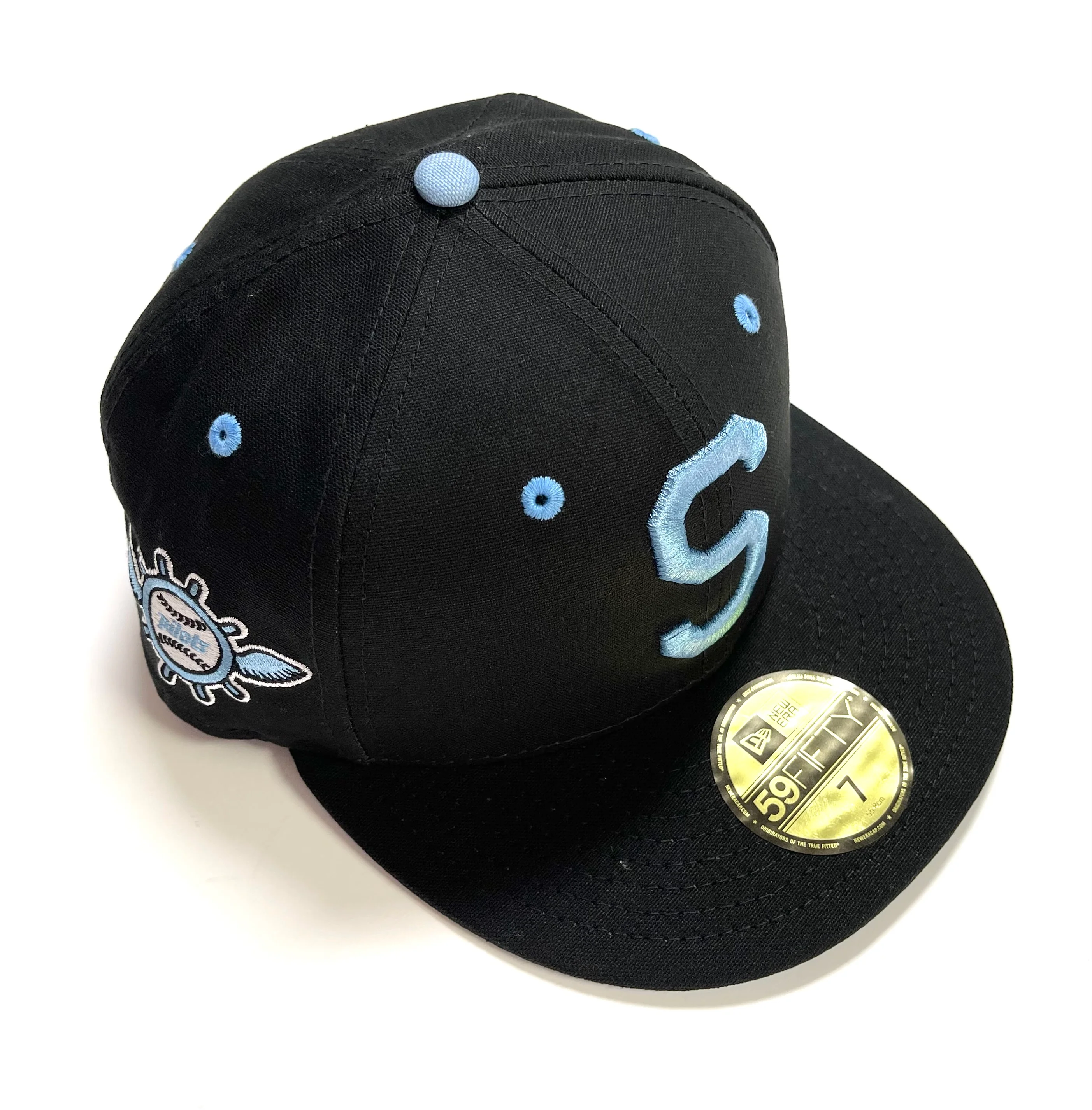 NEW ERA “JETLIFE” SEATTLE PILOTS FITTED HAT (BLACK/LIGHT BLUE)