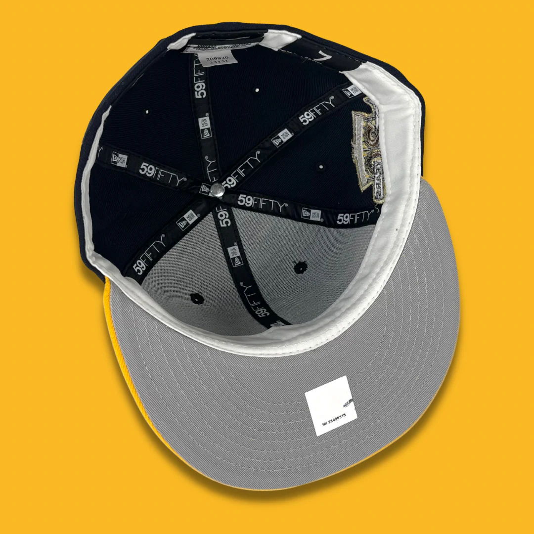 NEW ERA "LETTERMAN" BIRMINGHAM BARONS FITTED HAT (NAVY/GOLD) (SIZE 7 3/4) - Image 5