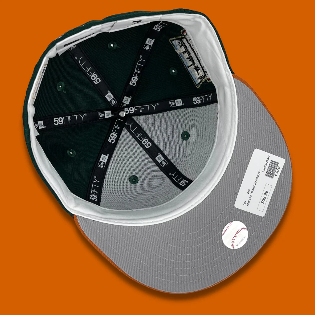 NEW ERA "LETTERMAN" MINNESOTA TWINS FITTED HAT (DARK GREEN/ORANGE) - Image 4