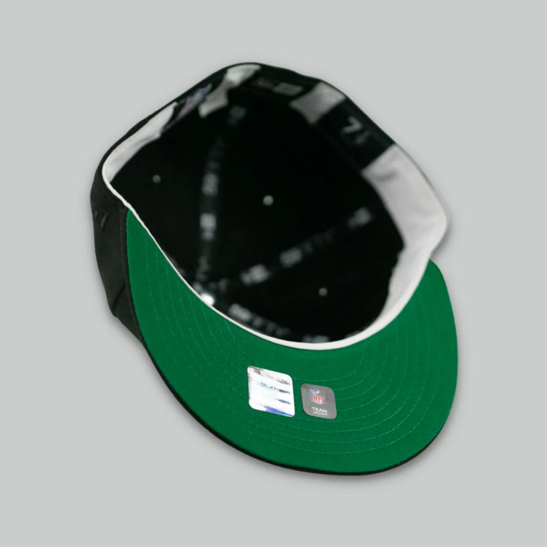 NEW ERA "LOOTERS" LAS VEGAS RAIDERS FITTED HAT (BLACK/METALLIC SILVER) - SIZE 7 3/8 - Image 3