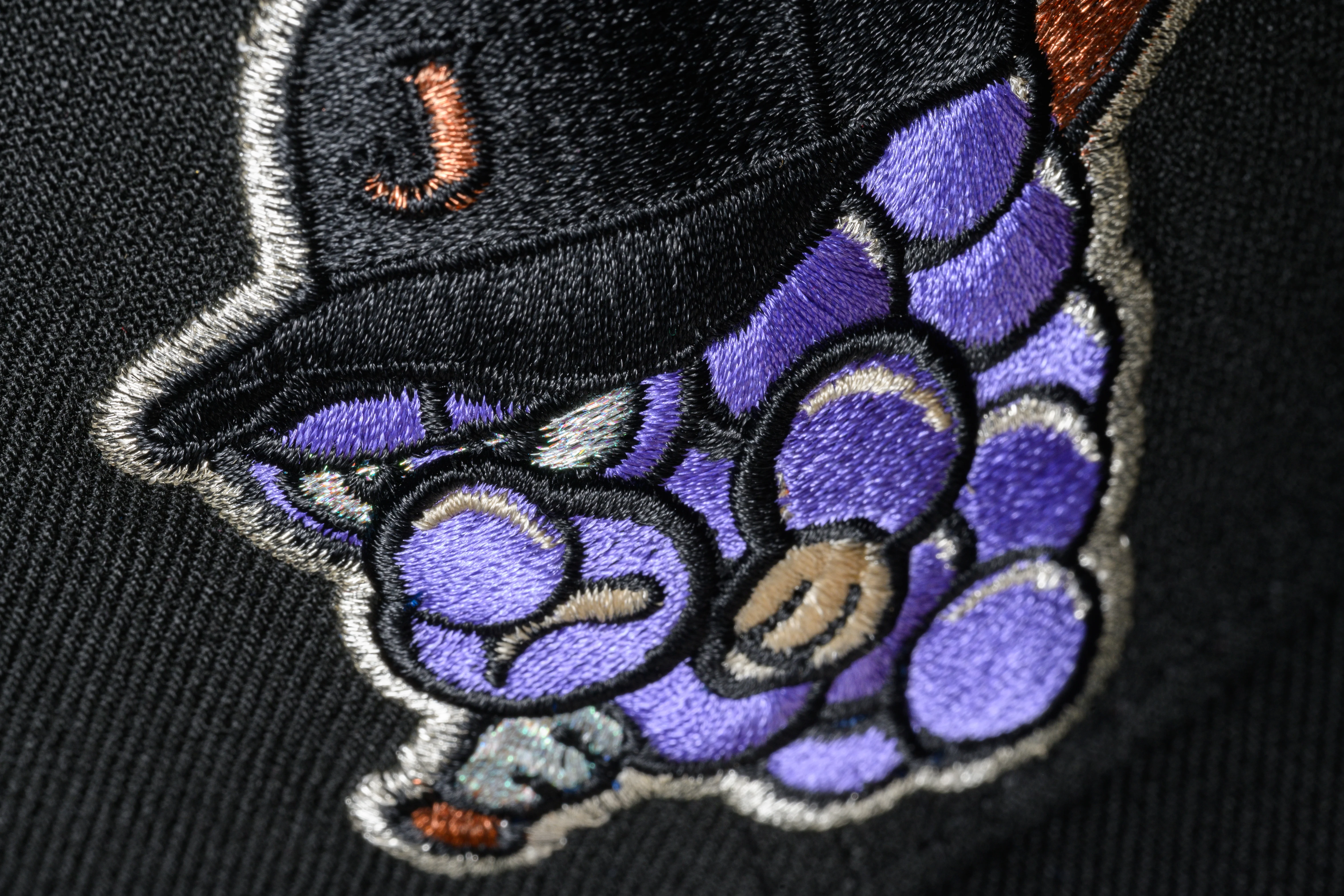 NEW ERA "MORE CRIME" JAMESTOWN JAMMERS FITTED HAT (BLACK/PURP) - Image 4