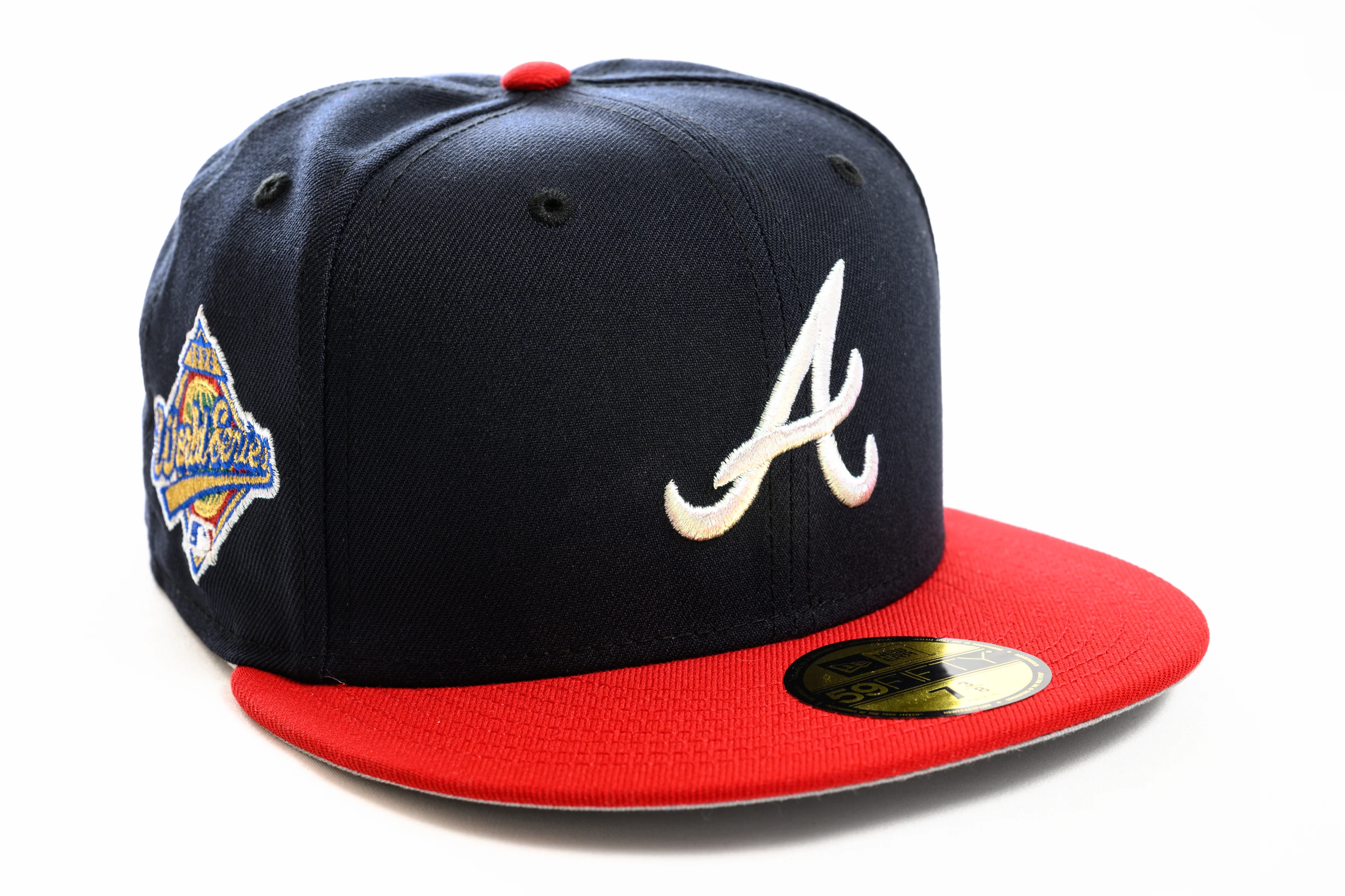NEW ERA "DELUXE"ATLANTA BRAVES FITTED HAT (NAVY/RED)