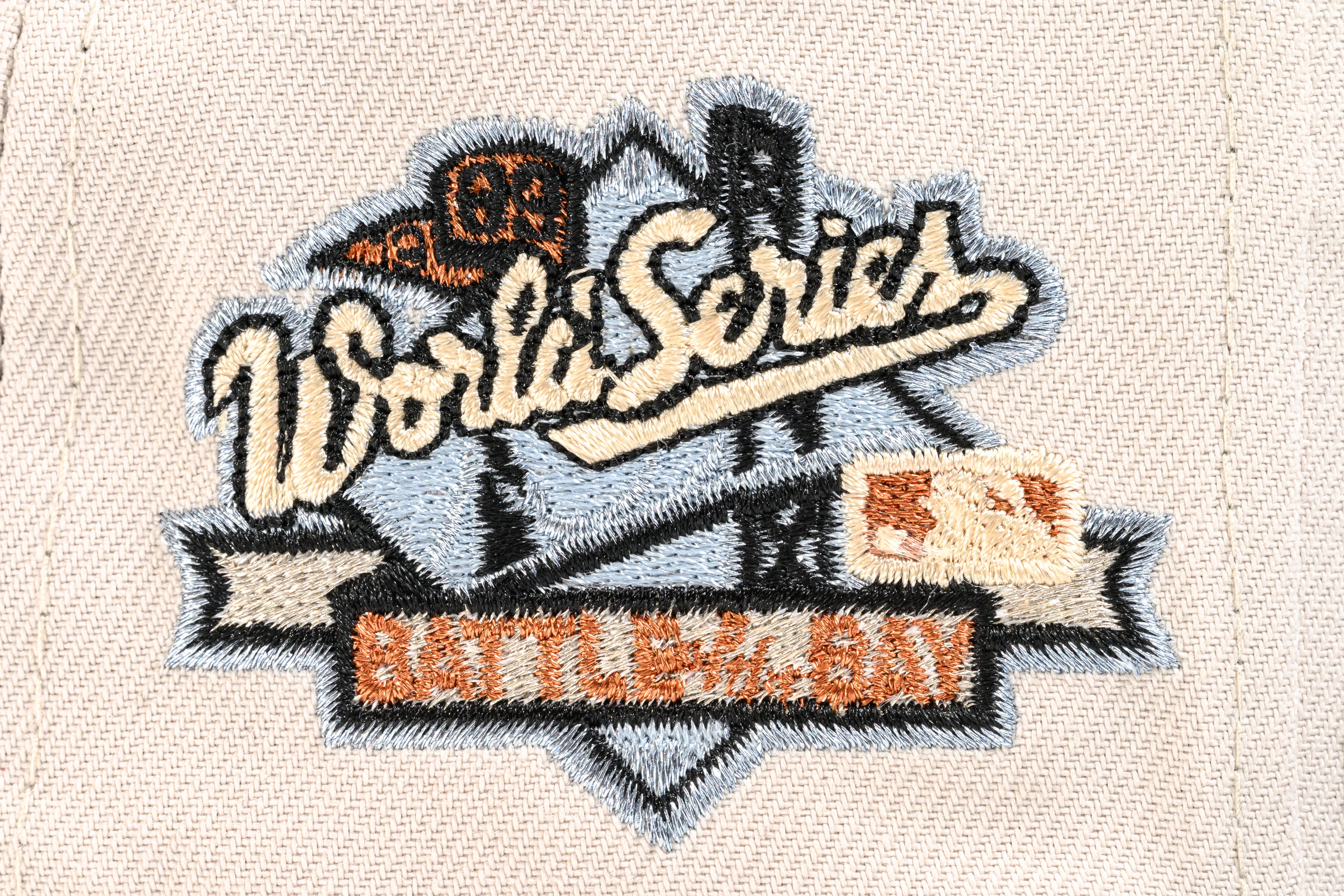 NEW ERA "MOTION" OAKLAND ATHLETICS FITTED HAT (STONE GREY/FADED BLUE) - Image 4