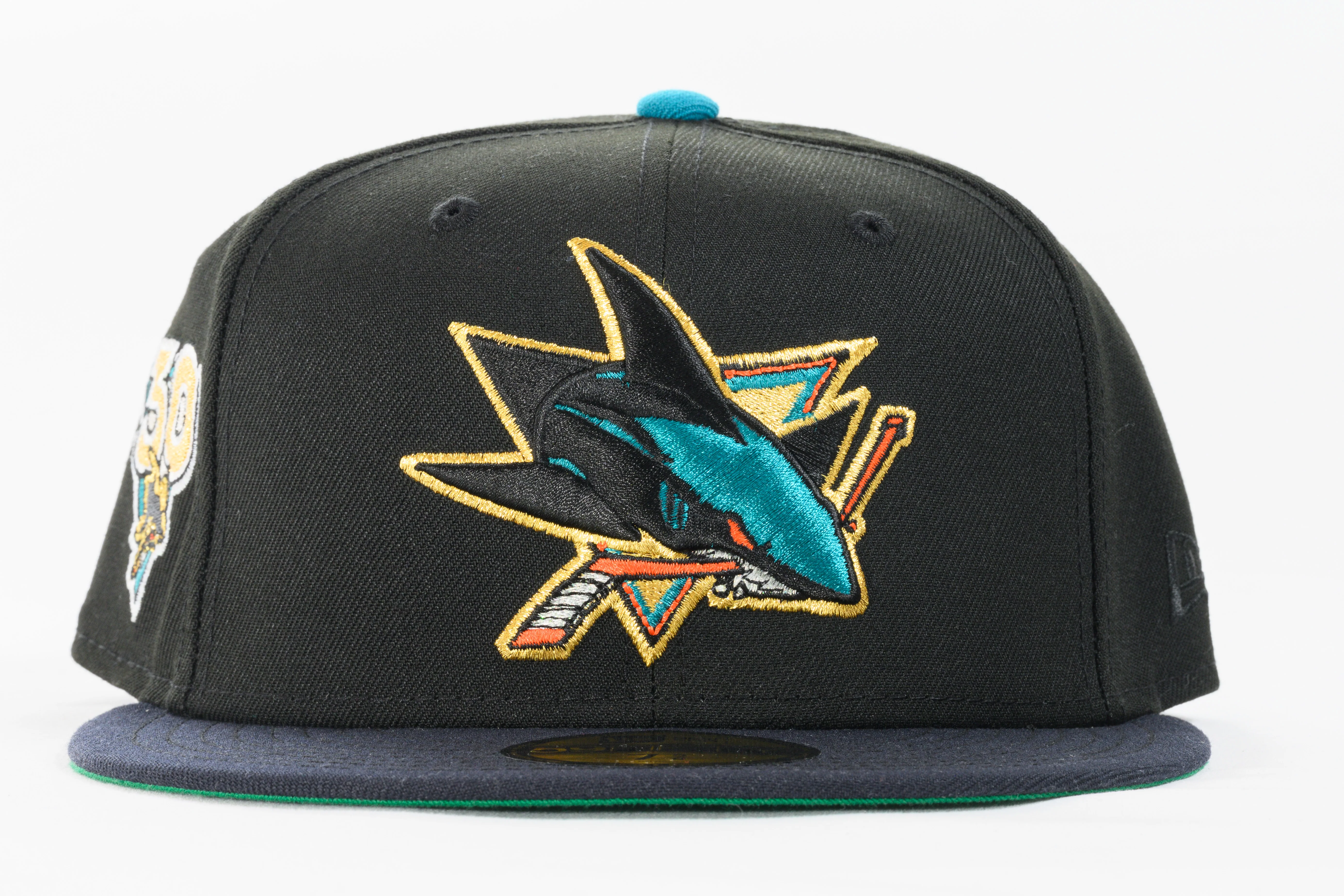NEW ERA "NIGHT AT THE TANK" SAN JOSE SHARKS FITTED HAT (BLACK/NAVY) - Image 6