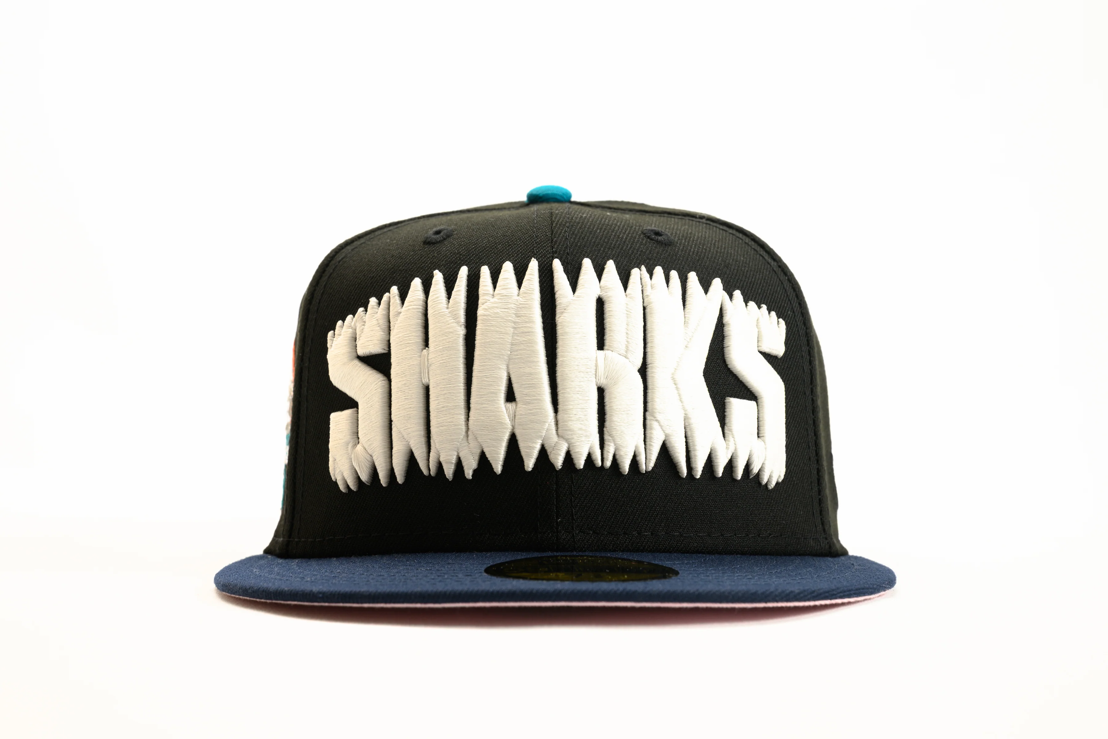 NEW ERA "NIGHT SWIM" SAN JOSE SHARKS FITTED HAT (BLACK/NAVY/TEAL) - Image 7