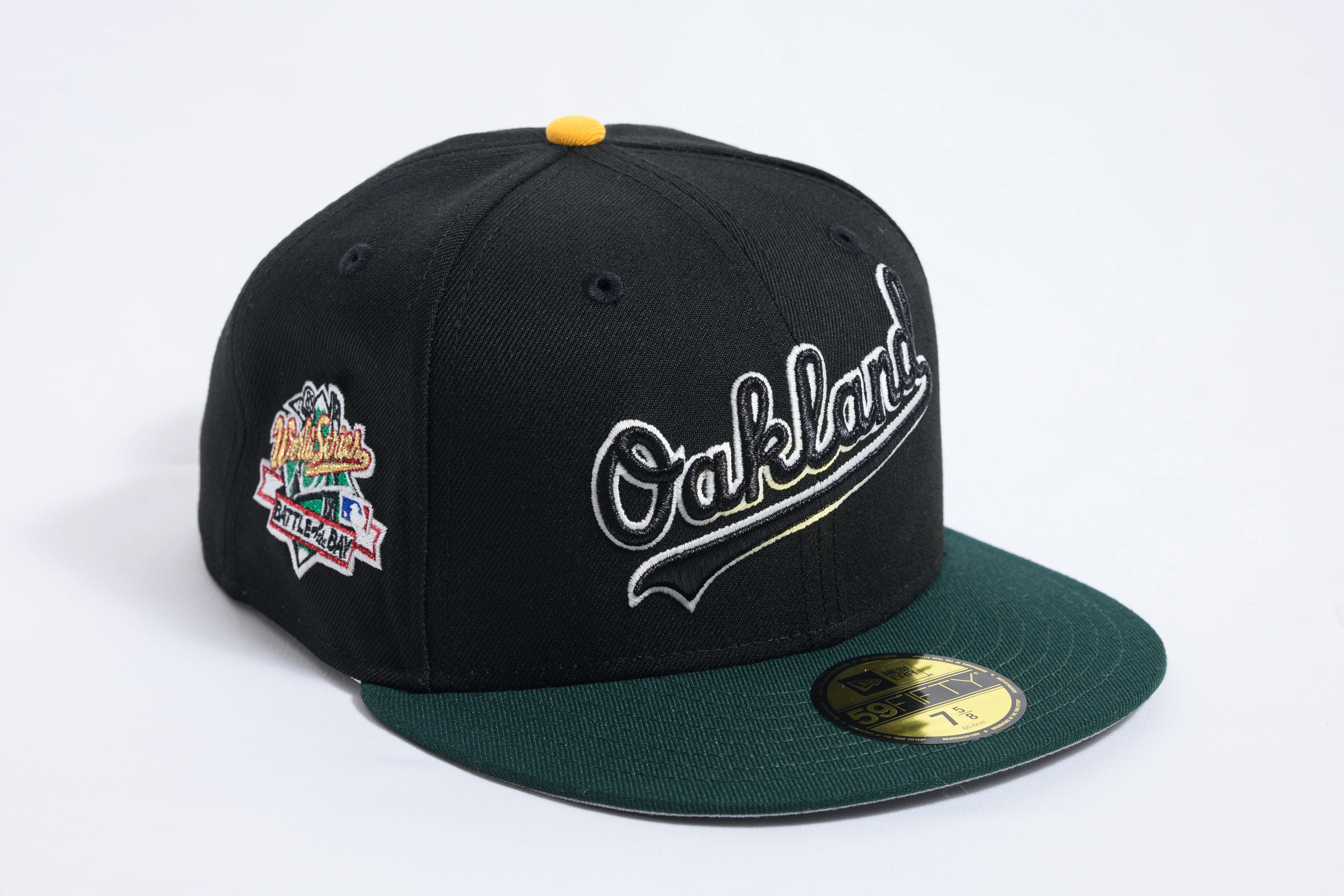 NEW ERA "OAKLAND BLACKOUTS" OAKLAND ATHLETICS FITTED HAT (BLACK/DARK GREEN/GOLD)