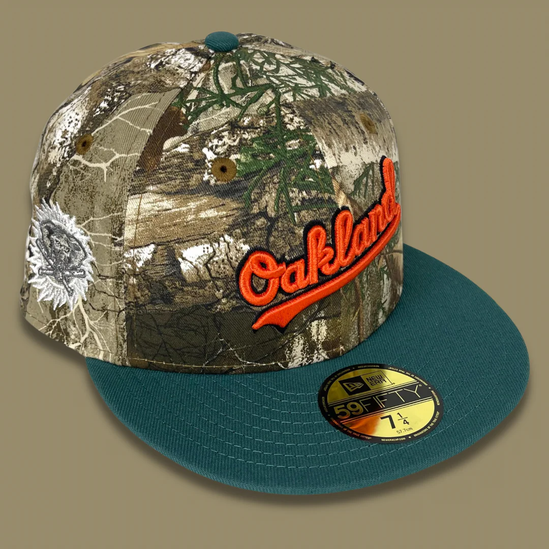 NEW ERA "OAKLAND ZOO" OAKLAND ATHLETICS FITTED HAT (REAL TREE/TEAL) - Image 5
