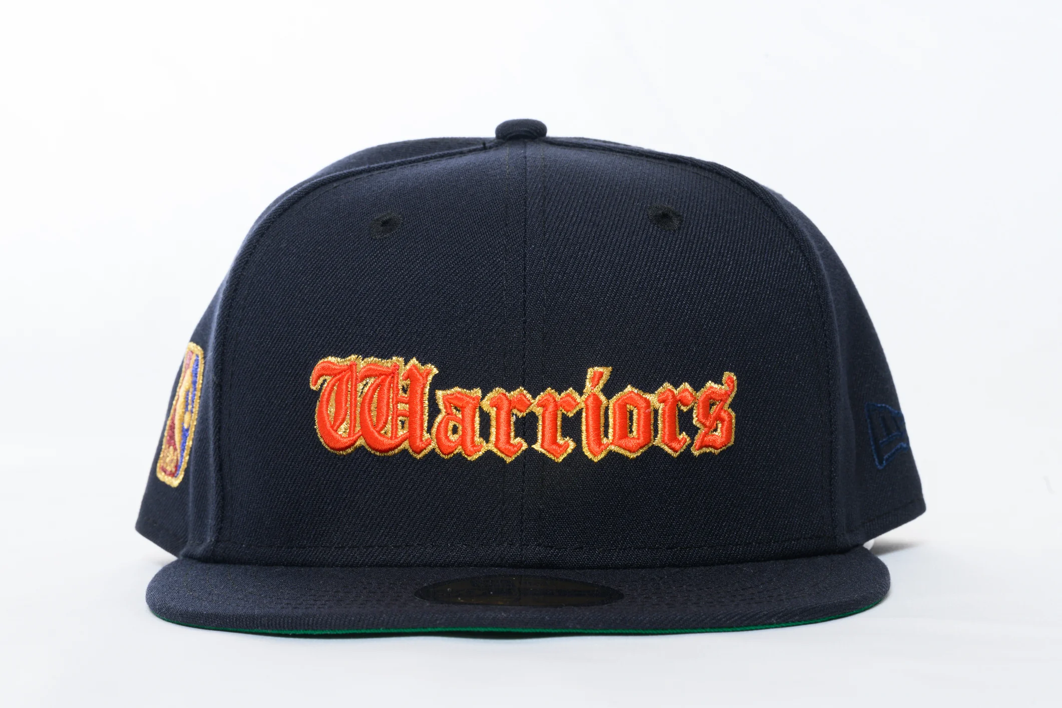 NEW ERA "OLD MONEY" GOLDEN STATE WARRIORS FITTED HAT (NAVY/ORANGE) - Image 4