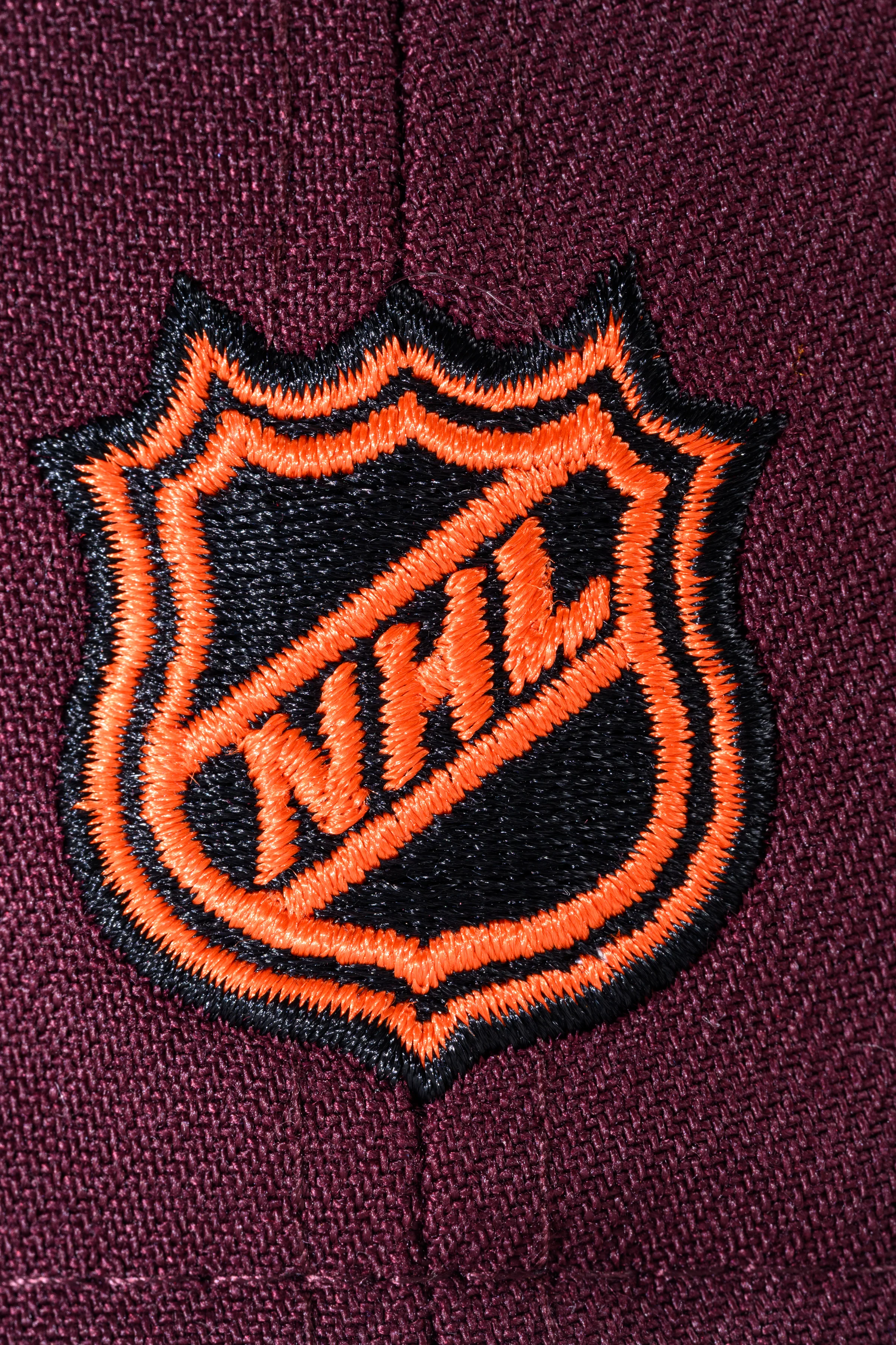 NEW ERA "ORANGE" SAN JOSE SHARKS FITTED HAT (MAROON/BLACK) - Image 3