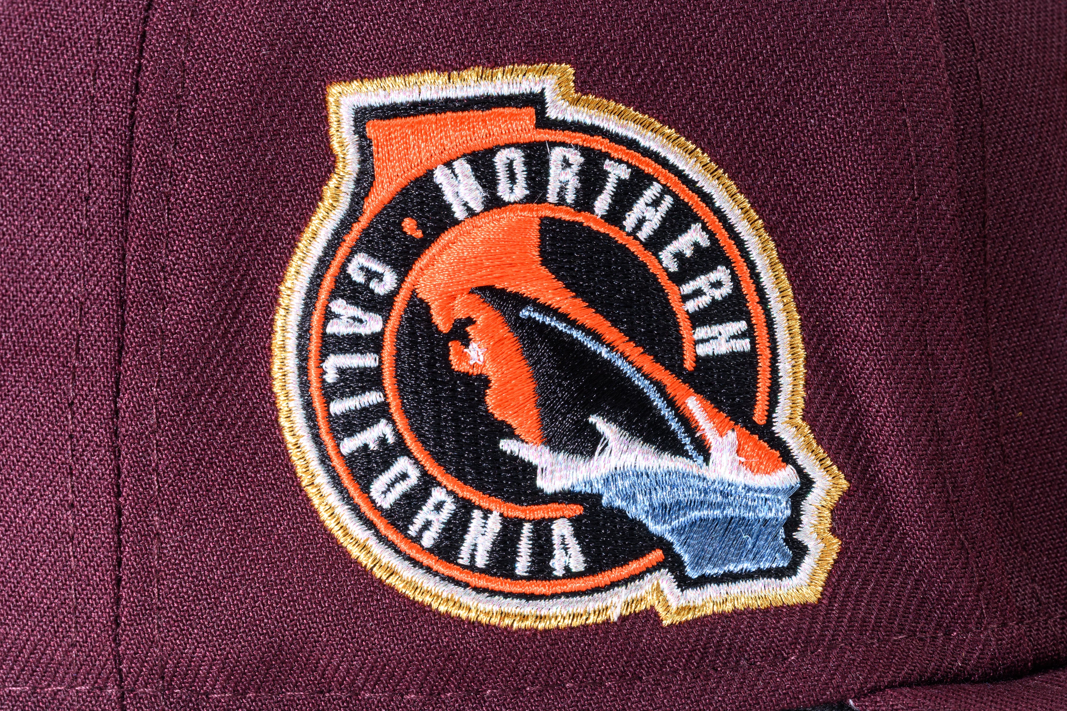 NEW ERA "ORANGE" SAN JOSE SHARKS FITTED HAT (MAROON/BLACK) - Image 5