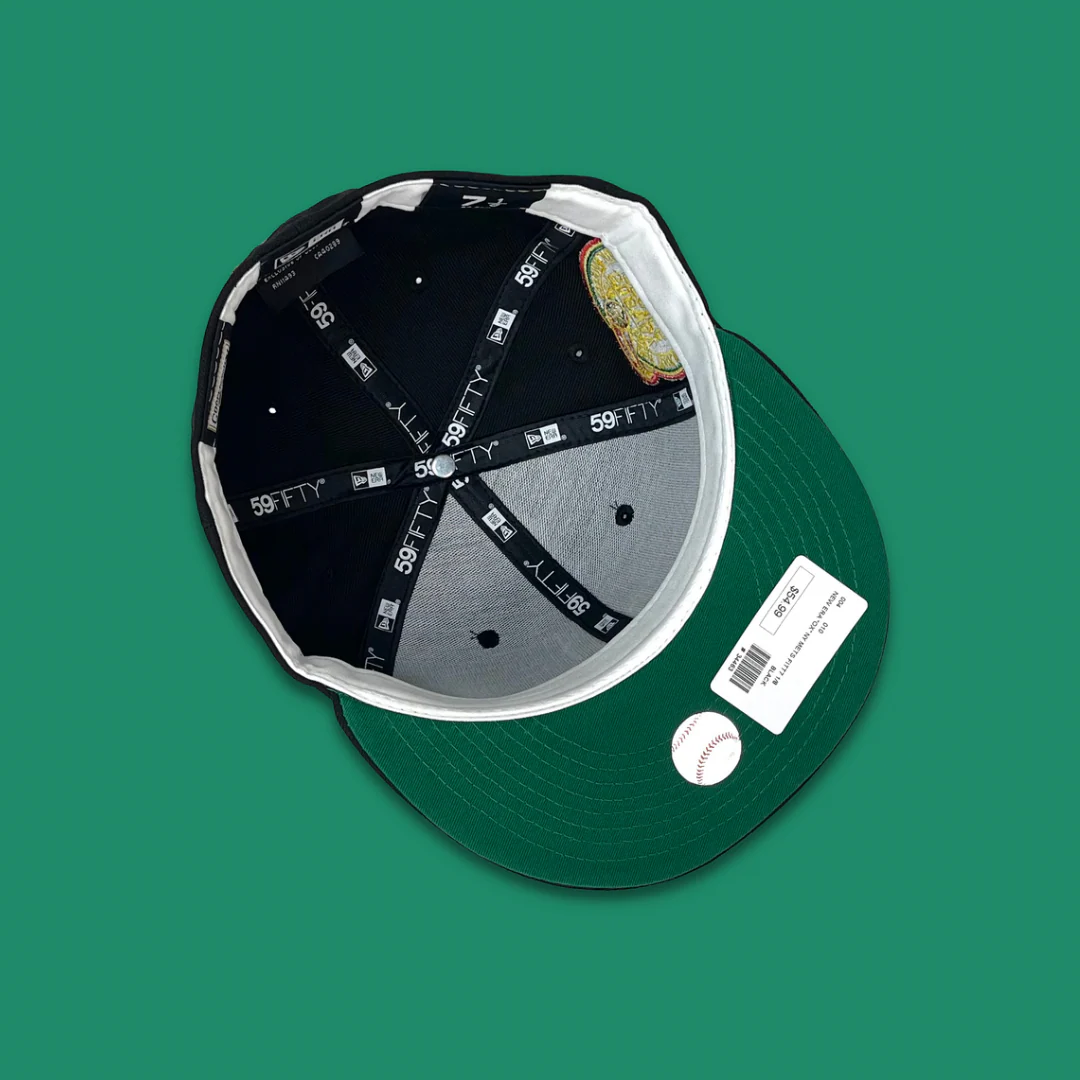 NEW ERA "OX" NEW YORK METS FITTED HAT (BLACK/GREEN/GOLD) - Image 3