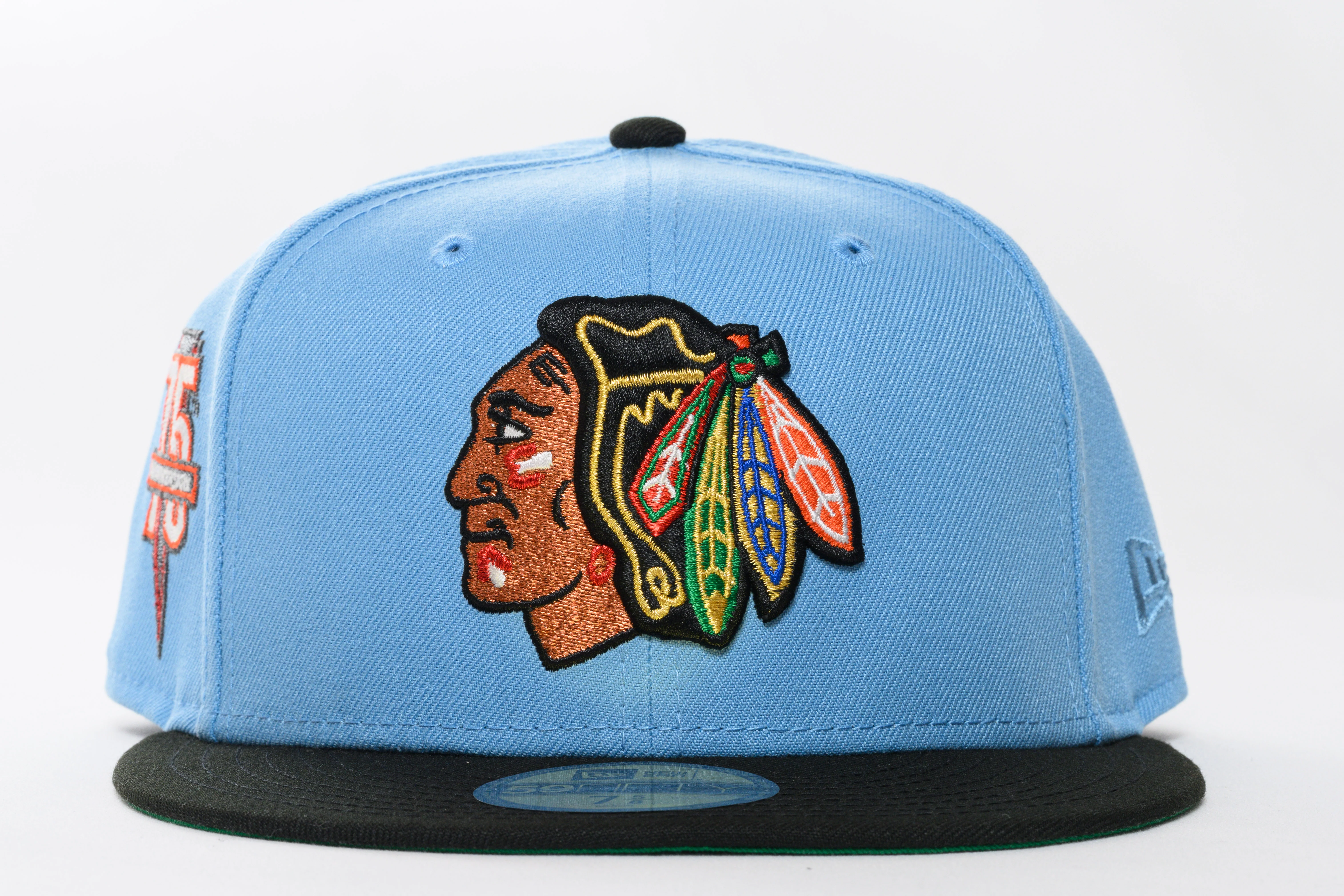 NEW ERA "PACIFIC SKIES" CHICAGO BLACKHAWKS FITTED HAT (LIGHT BLUE/BLACK) - Image 6