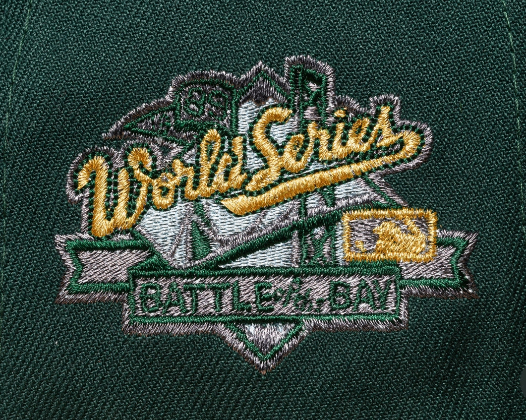 NEW ERA "PEACOAT" OAKLAND A'S FITTED HAT (DARK GREEN/GRAPHITE HEATHER) - Image 2