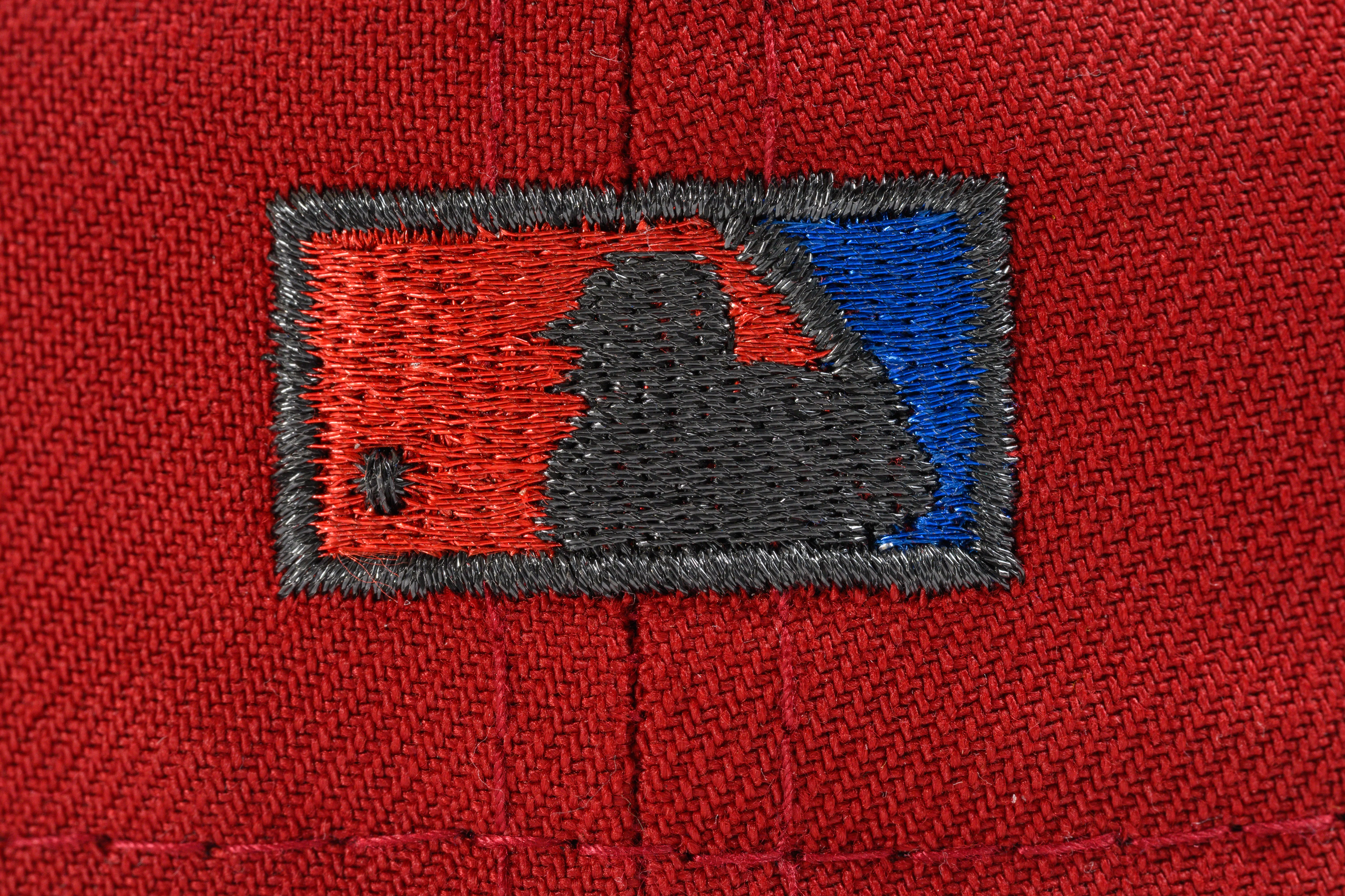 NEW ERA "UNMASKED" PHILADELPHIA PHILLIS FITTED HAT (DARK ROYAL/ RED) - Image 2