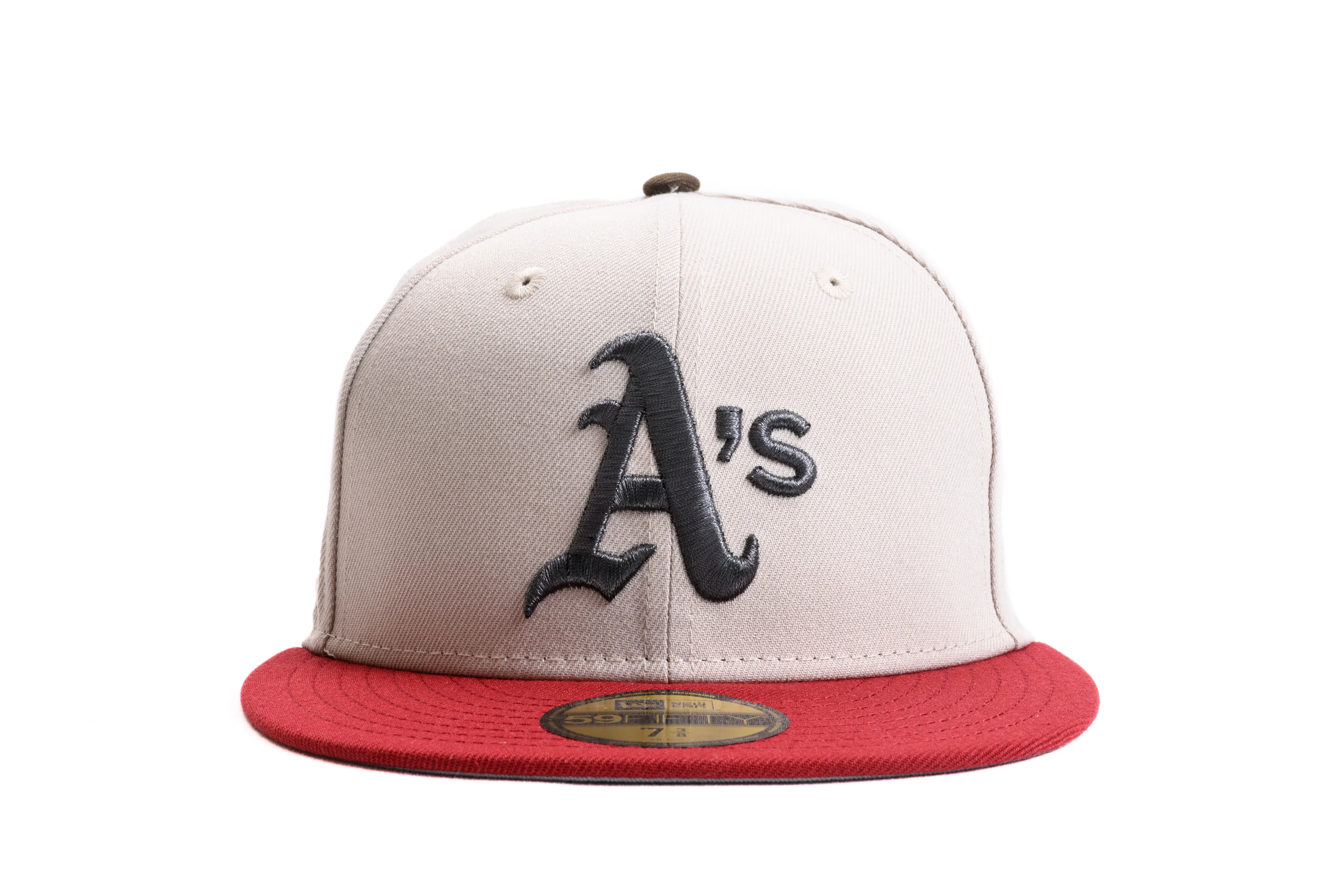 NEW ERA "PIE QUEEN" OAKLAND A'S FITTED HAT (STONE/BRICK RED) - Image 8