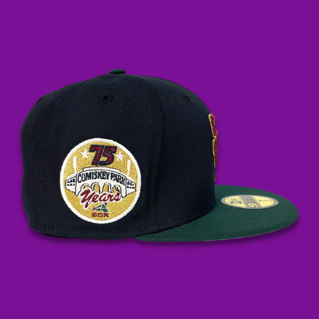 NEW ERA "PURPLE LABEL" CHICAGO WHITE SOX FITTED HAT (NAVY/GREEN) - Image 4