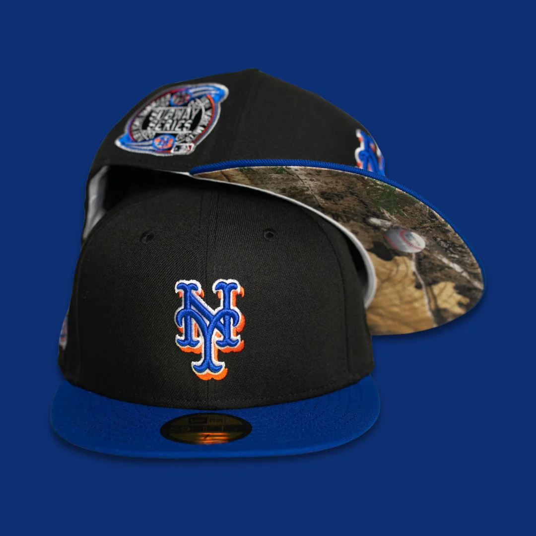 NEW ERA “REAL TREE UV" NEW YORK METS FITTED HAT (BLACK/BLUE/REAL TREE UV)