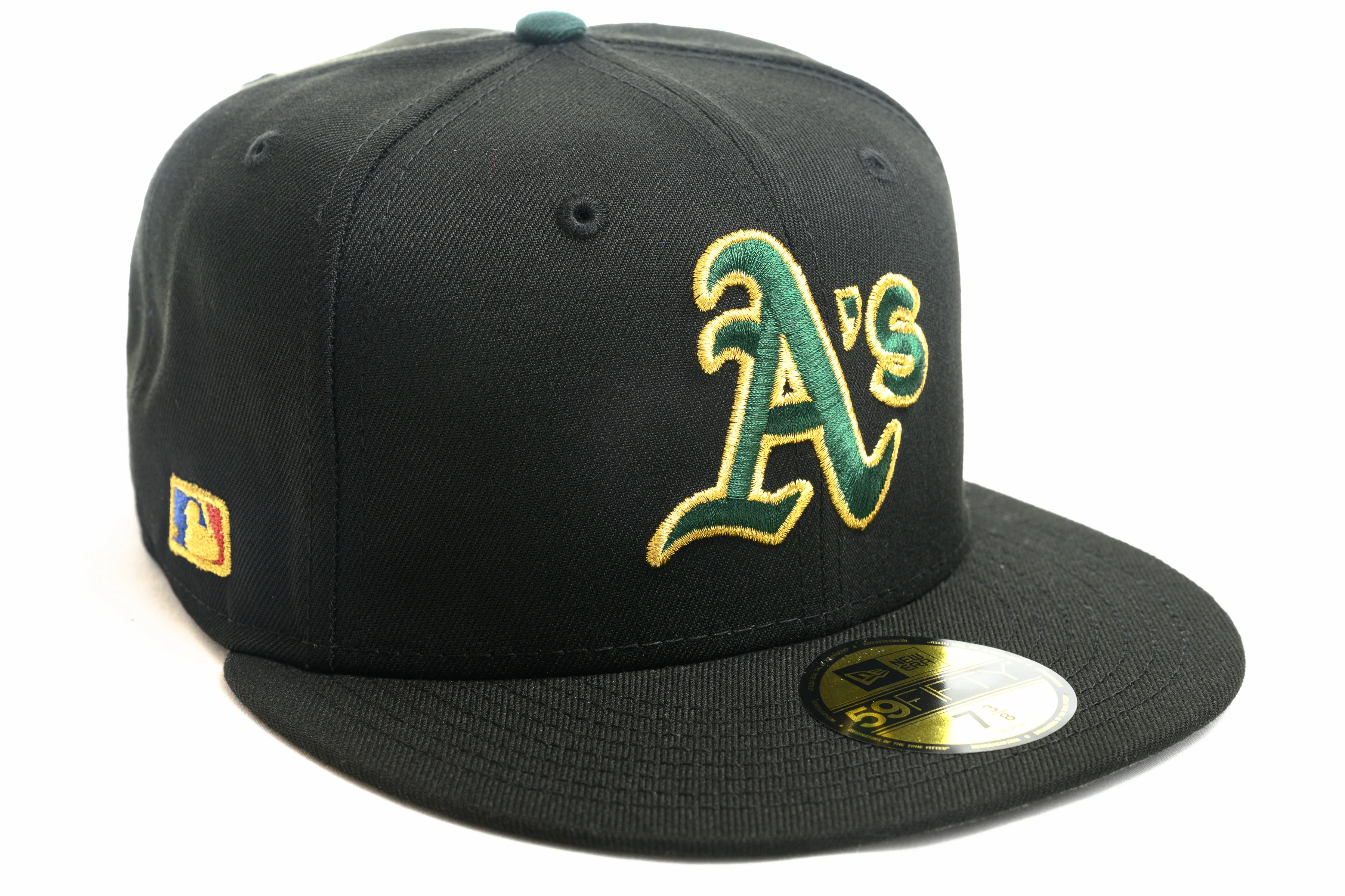 NEW ERA "RETRO" OAKLAND A'S FITTED HAT (BLACK/DARK GREEN)