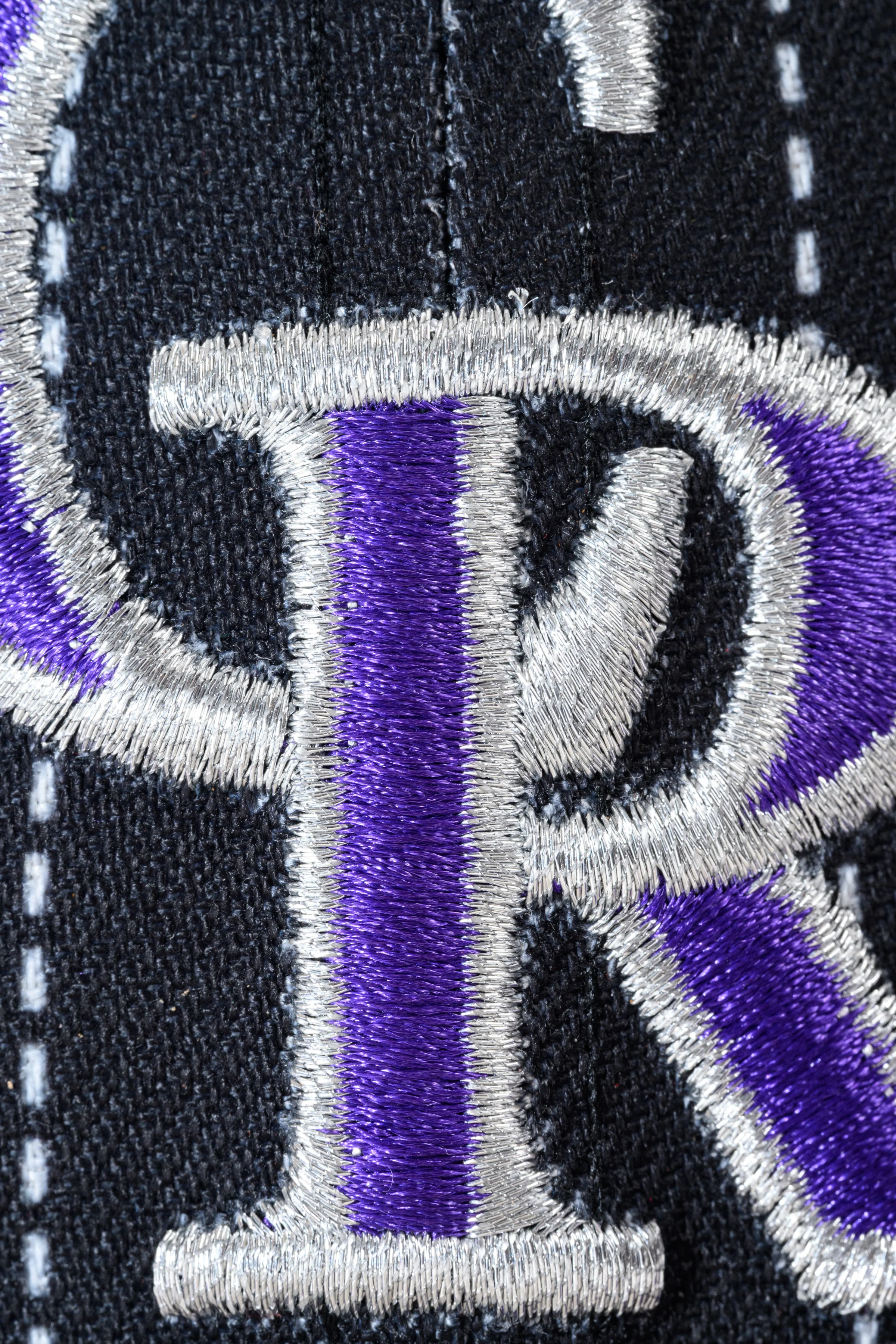NEW ERA "RETRO PINSTRIPE" COLORADO ROCKIES FITTED HAT (PINSTRIPE BLACK/PURPLE)) - Image 9