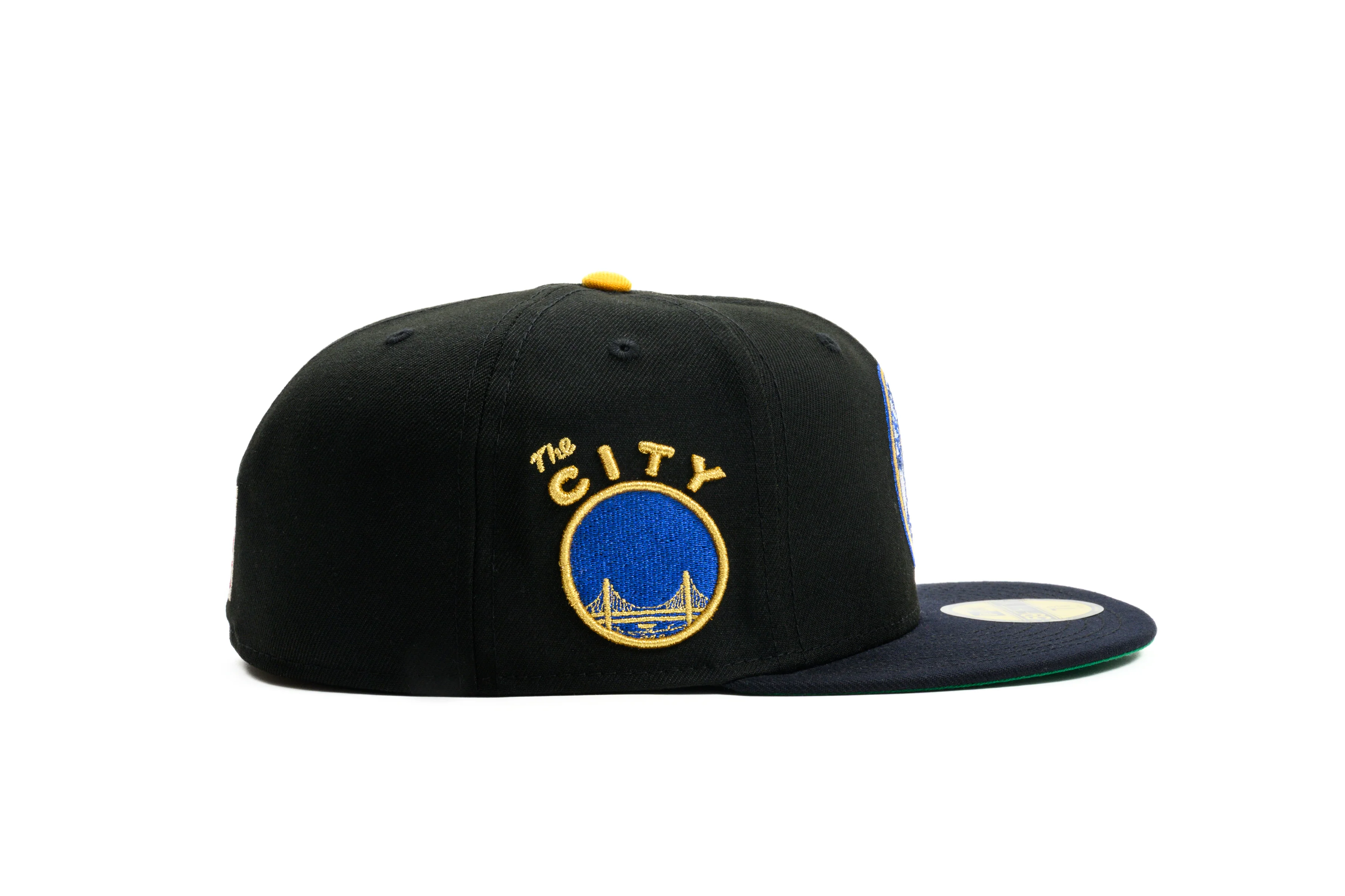 NEW ERA "RICK BARRY” SAN FRANCISCO WARRIORS FITTED HAT (BLACK/NAVY/YELLOW) (RE-STOCK) - Image 4