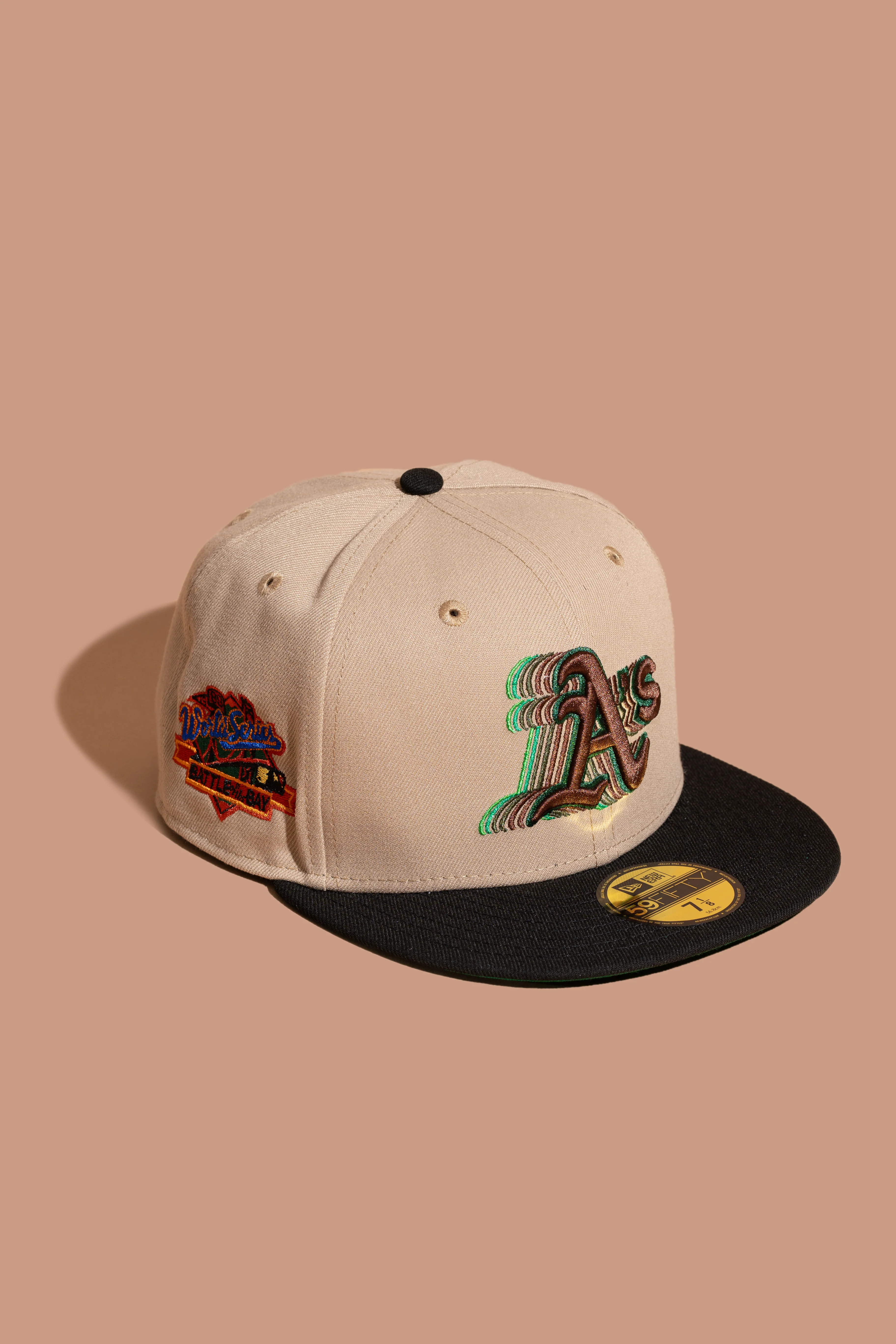 NEW ERA "SAFARI" OAKLAND ATHLETICS FITTED HAT (CAMEL/BLACK)