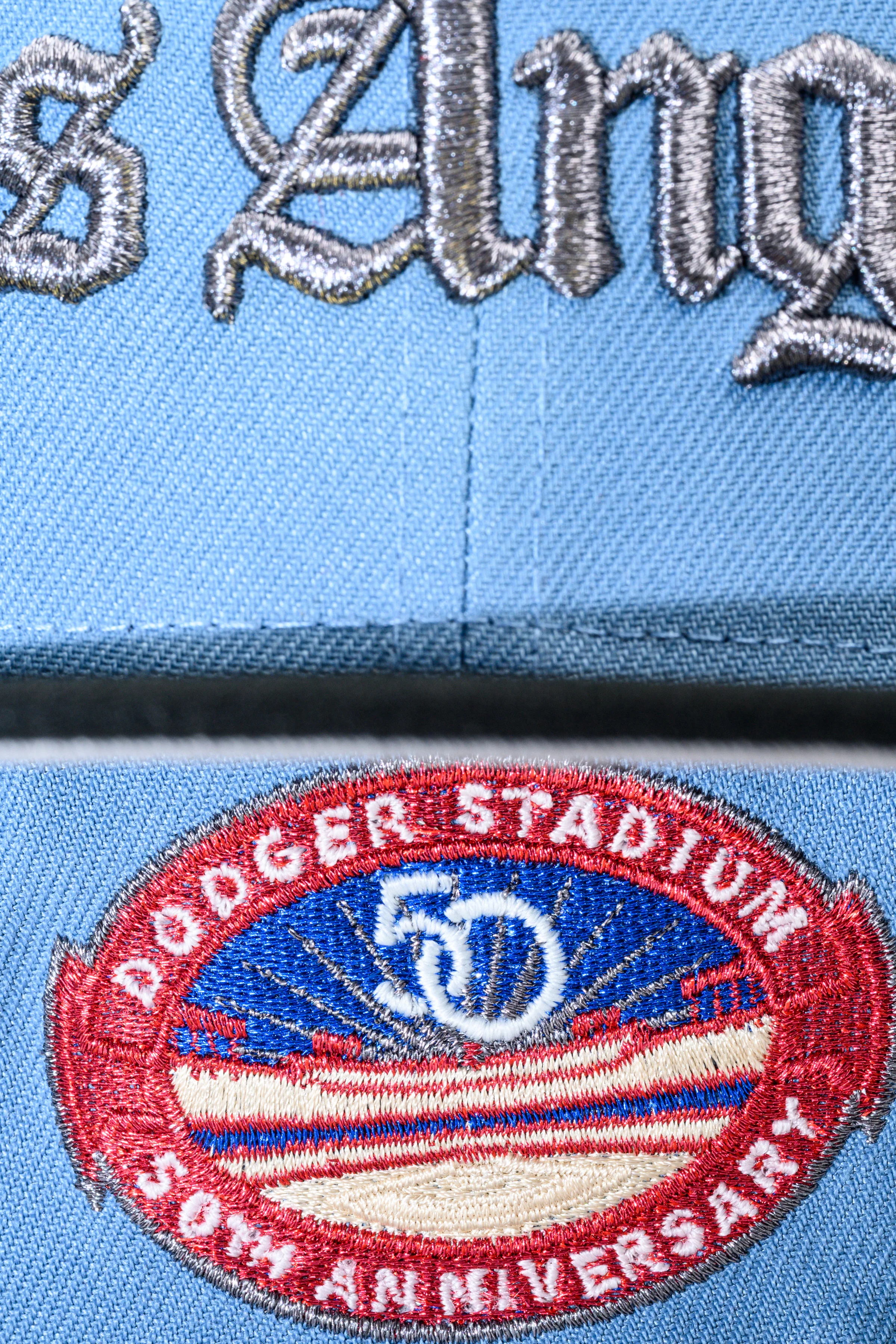 NEW ERA "SANTANA” LOS ANGELES DODGERS FITTED HAT (FADED BLUE/BLACK/CHROME) - Image 8