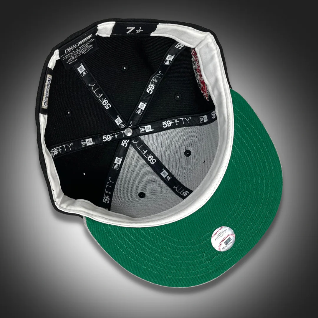 NEW ERA "SCRIPT" OAKLAND ATHLETICS FITTED HAT (BLACK/GREY) - Image 3