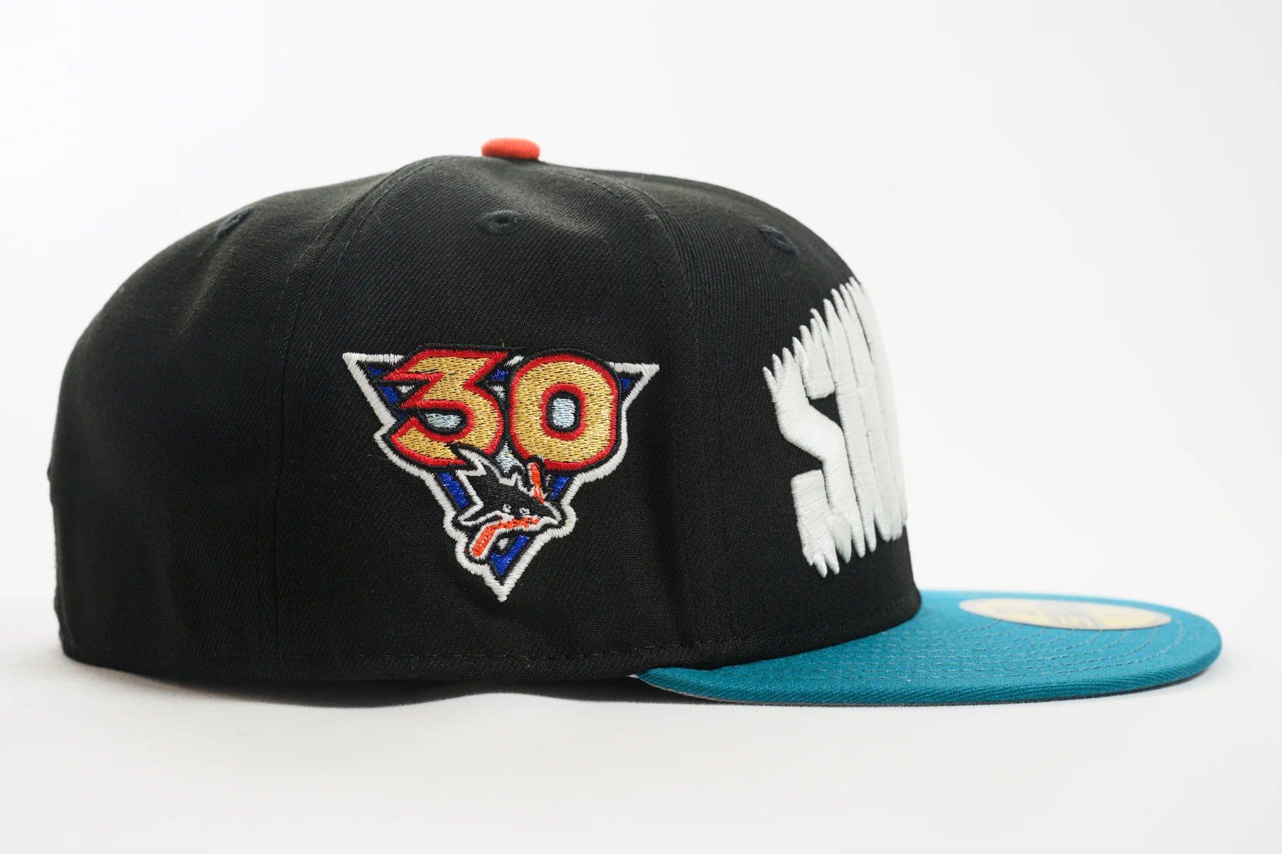NEW ERA "SHARK BITES" SAN JOSE SHARKS FITTED HAT (BLACK/TEAL/ORANGE) - Image 6