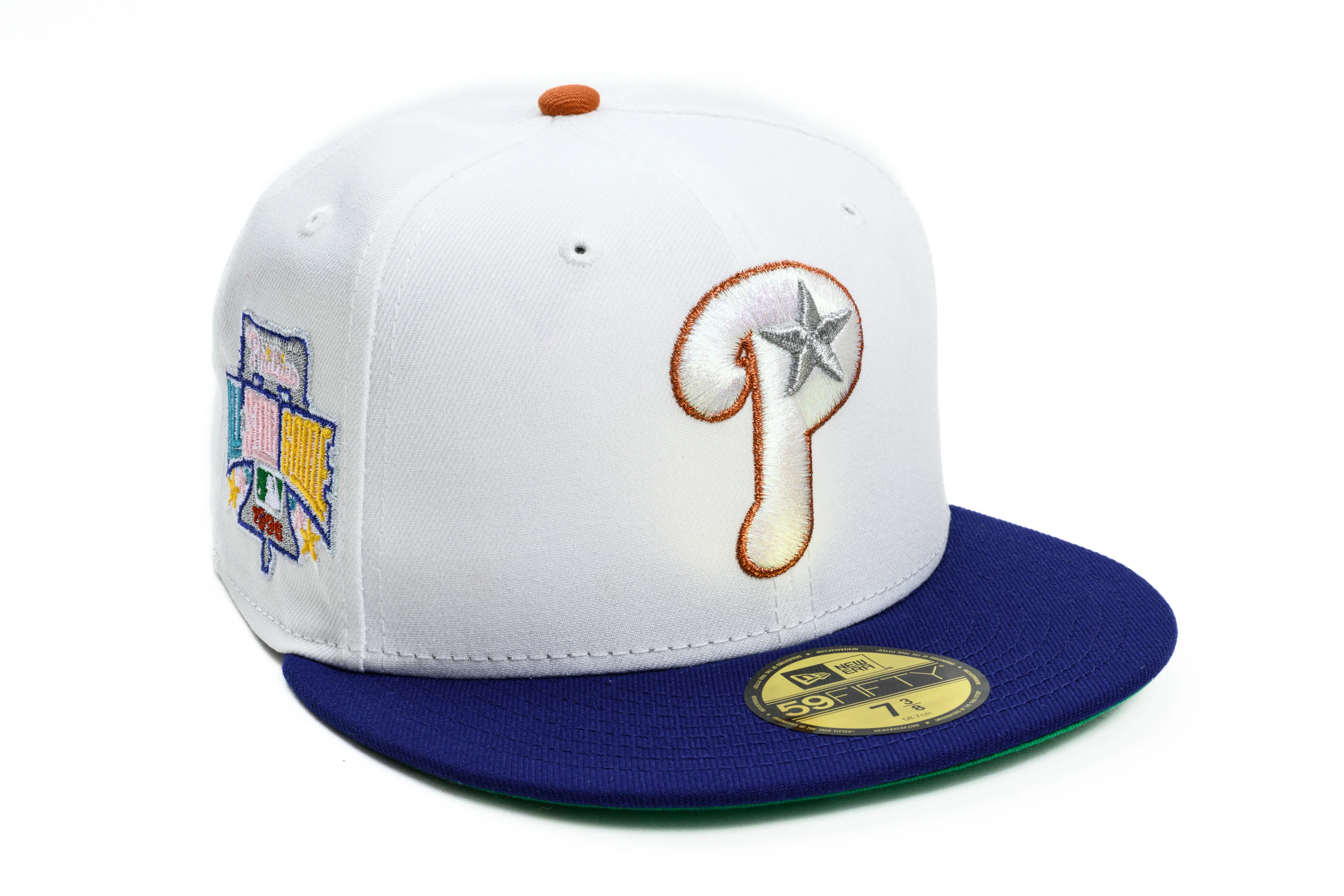 NEW ERA "SKATEBOARD P" PHILADELPHIA PHILLIES FITTED HAT (OPTIC WHITE/DARK ROYAL) (Copy)