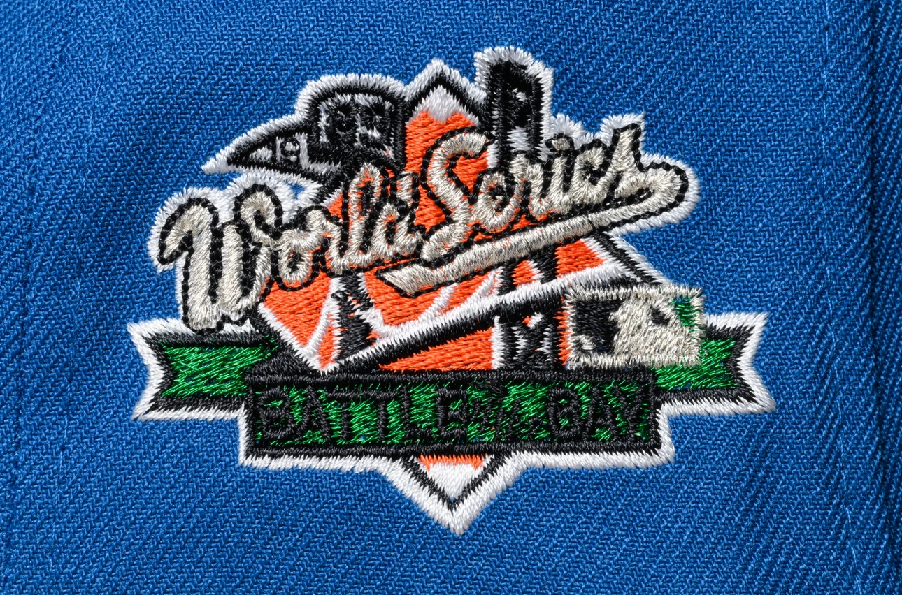 NEW ERA “OG SPREE SCRIPT" OAKLAND A'S FITTED HAT (BLUE/BLACK) - Image 4