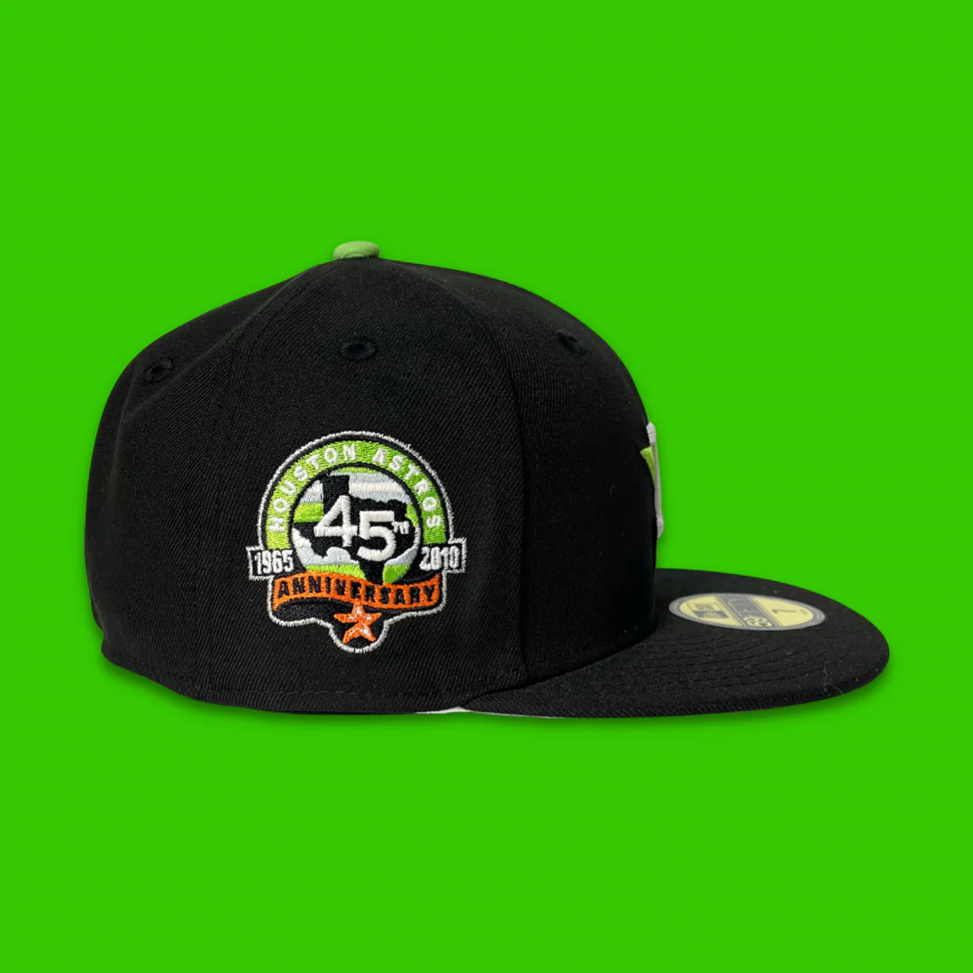NEW ERA "SUTTER ST." HOUSTON ASTROS FITTED HAT (BLACK NEON GREEN) - SIZE 7 1/2 - Image 3