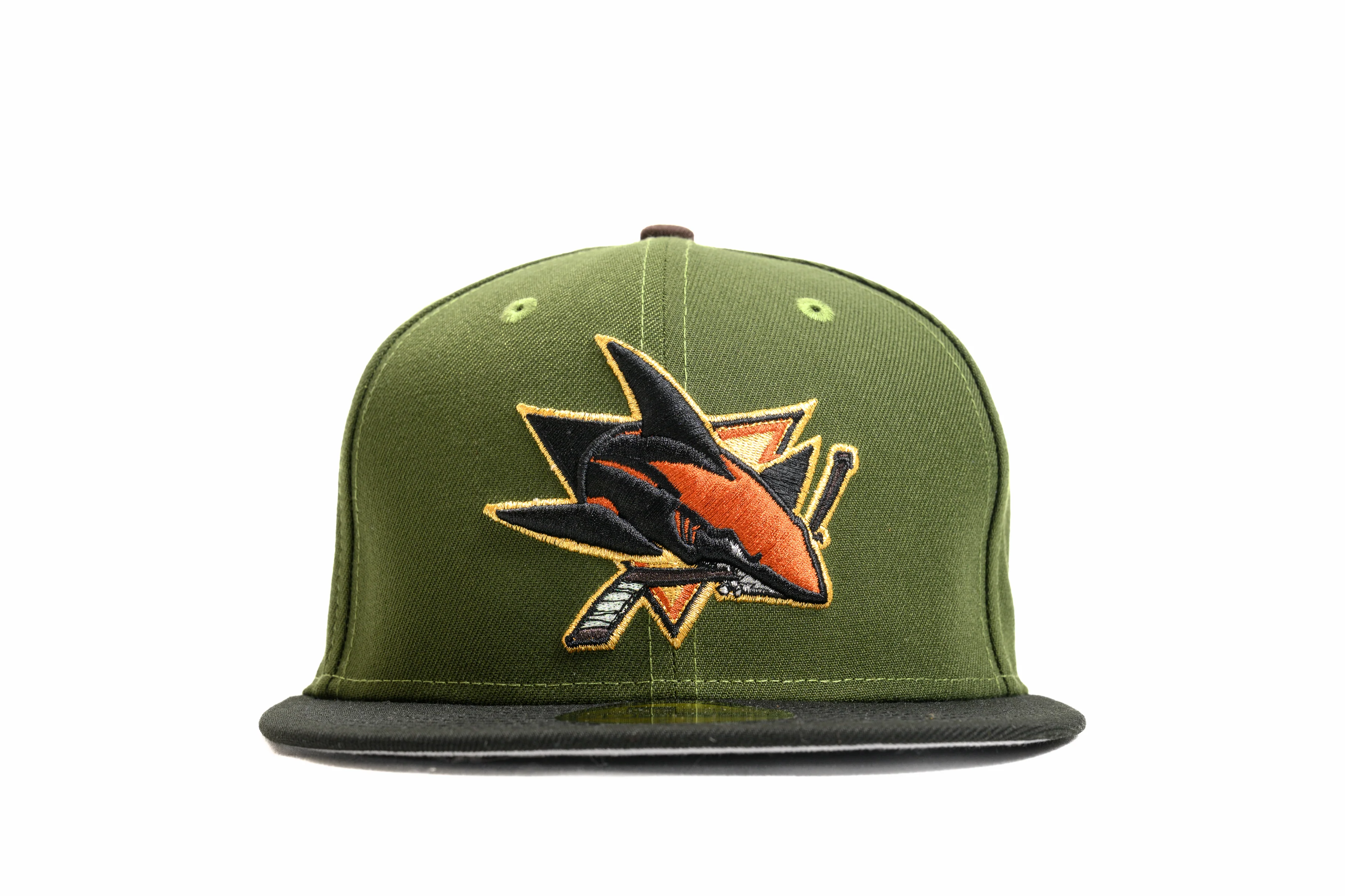 NEW ERA "SWAMP SHARK 3.0" SAN JOSE SHARKS FITTED HAT (RIFLE GREEN/BLACK) - Image 8