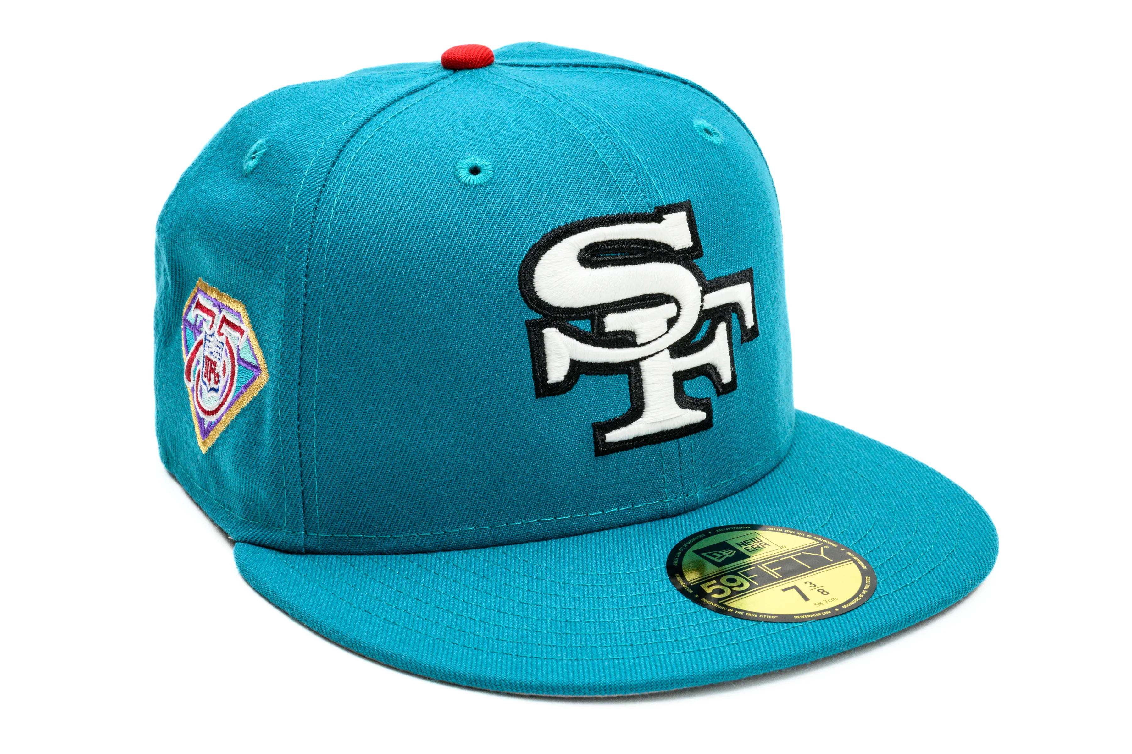 NEW ERA "UPTOWN NINER 3.0” SAN FRANCISCO 49ERS FITTED HAT (TEAL/RED)