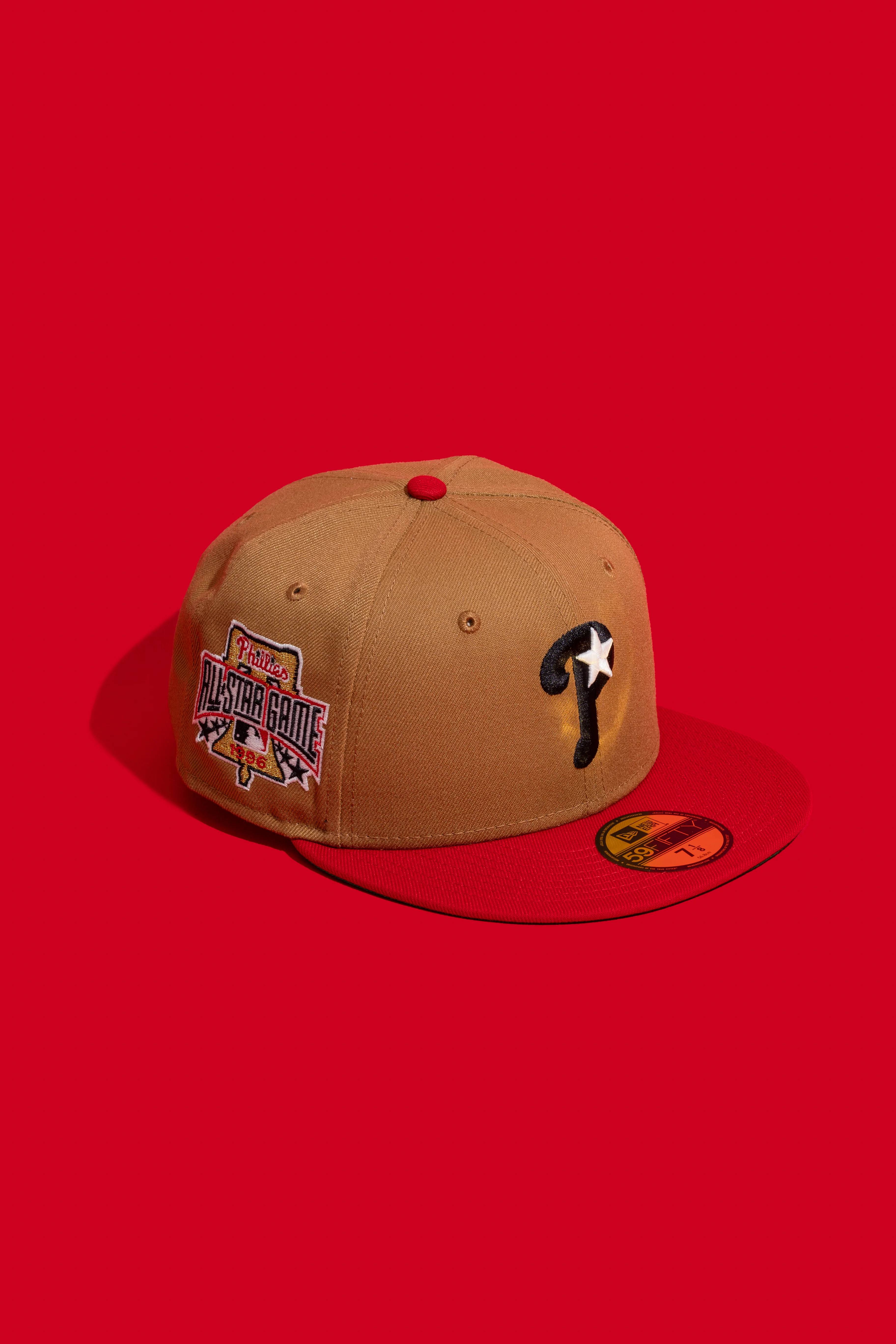 NEW ERA “THE HUT" PHILADELPHIA PHILLIES FITTED HAT (TAN/RED)
