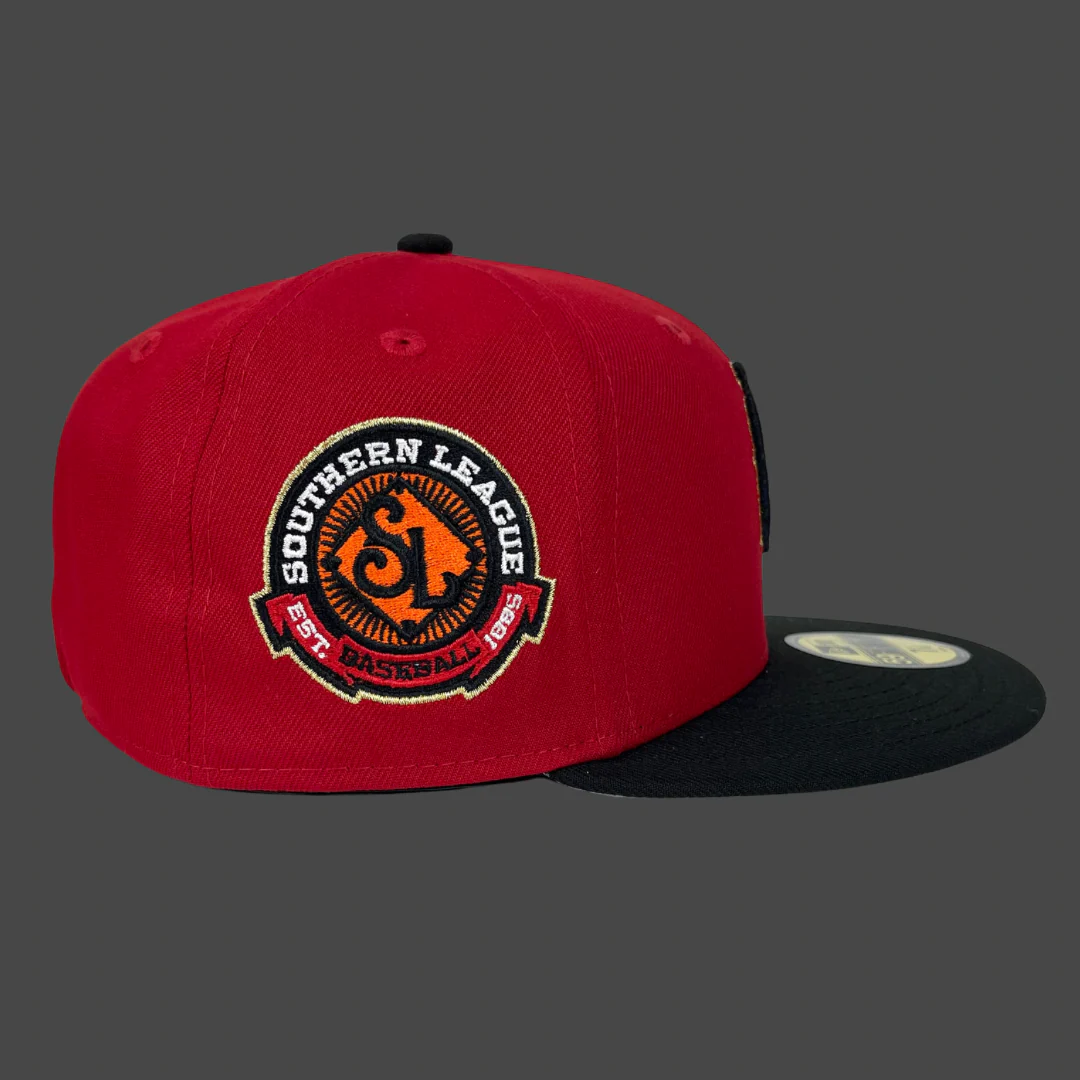 NEW ERA "THE SHOT" BIRMINGHAM BARONS FITTED HAT (RED/GOLD/BLACK) - Image 2