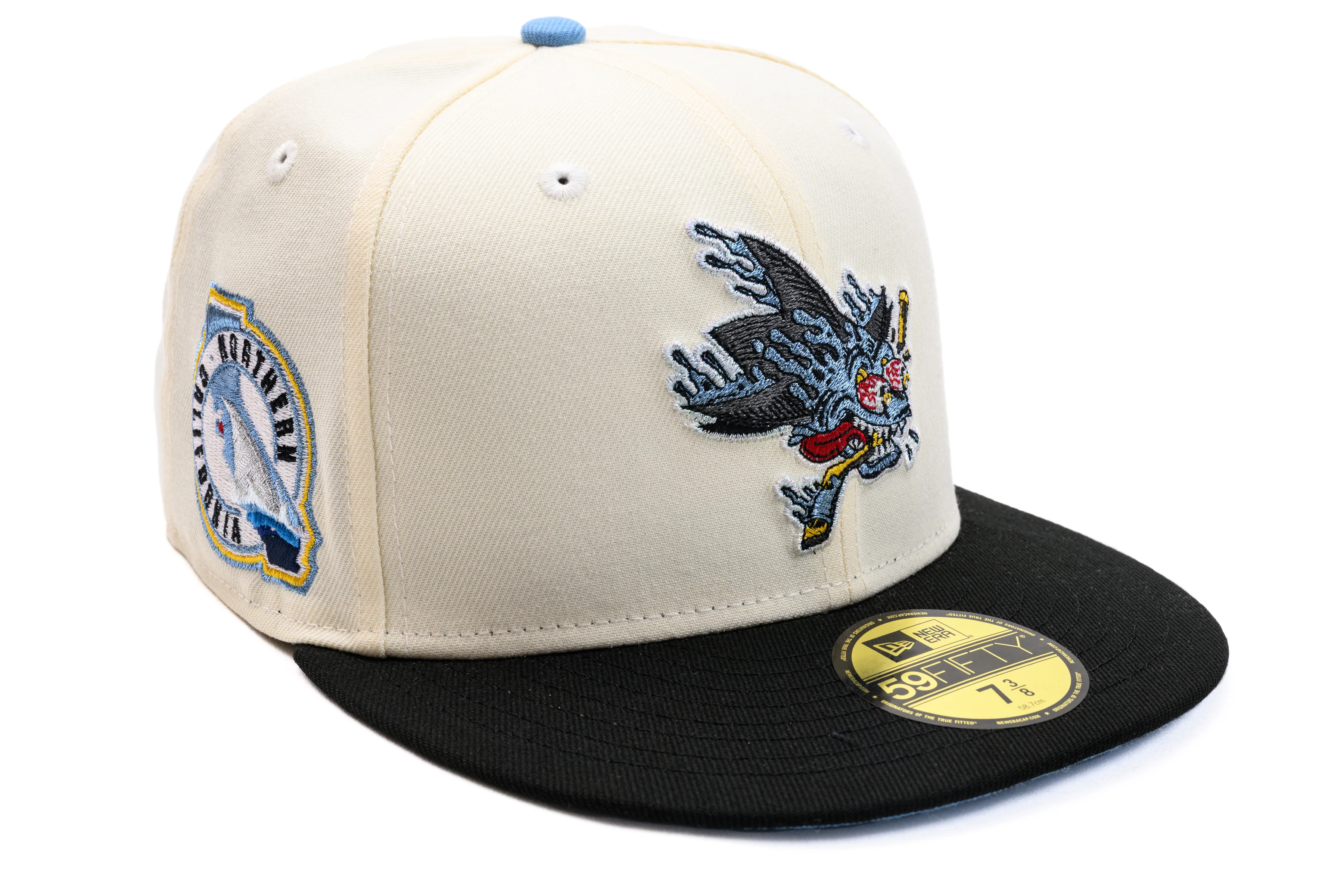 NEW ERA "THIN ICE" SAN JOSE SHARKS FITTED HAT (CHROME/BLACK/LIGHT BLUE)